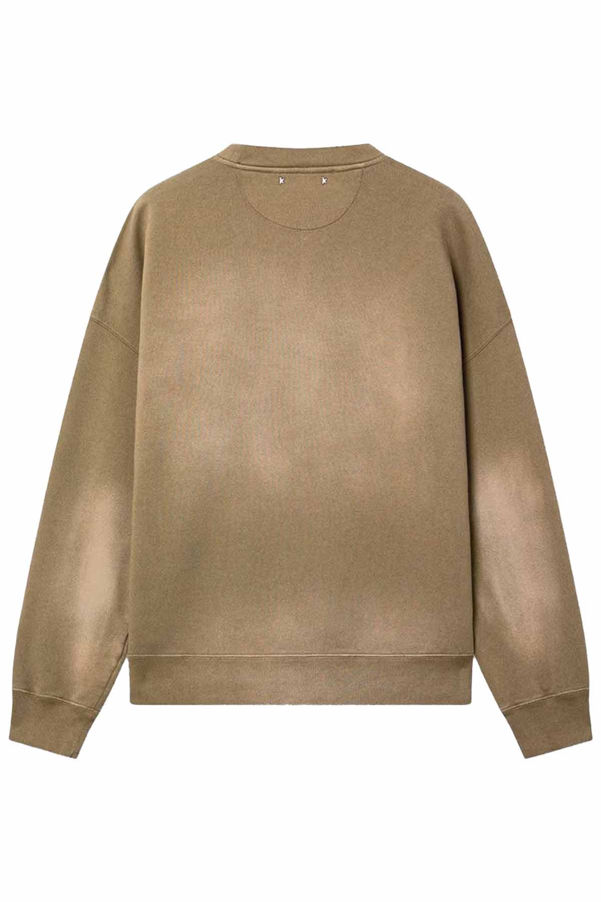 Golden Goose Unisex Sweatshirt in Bleached Look Military Green BEIGE Bild 4