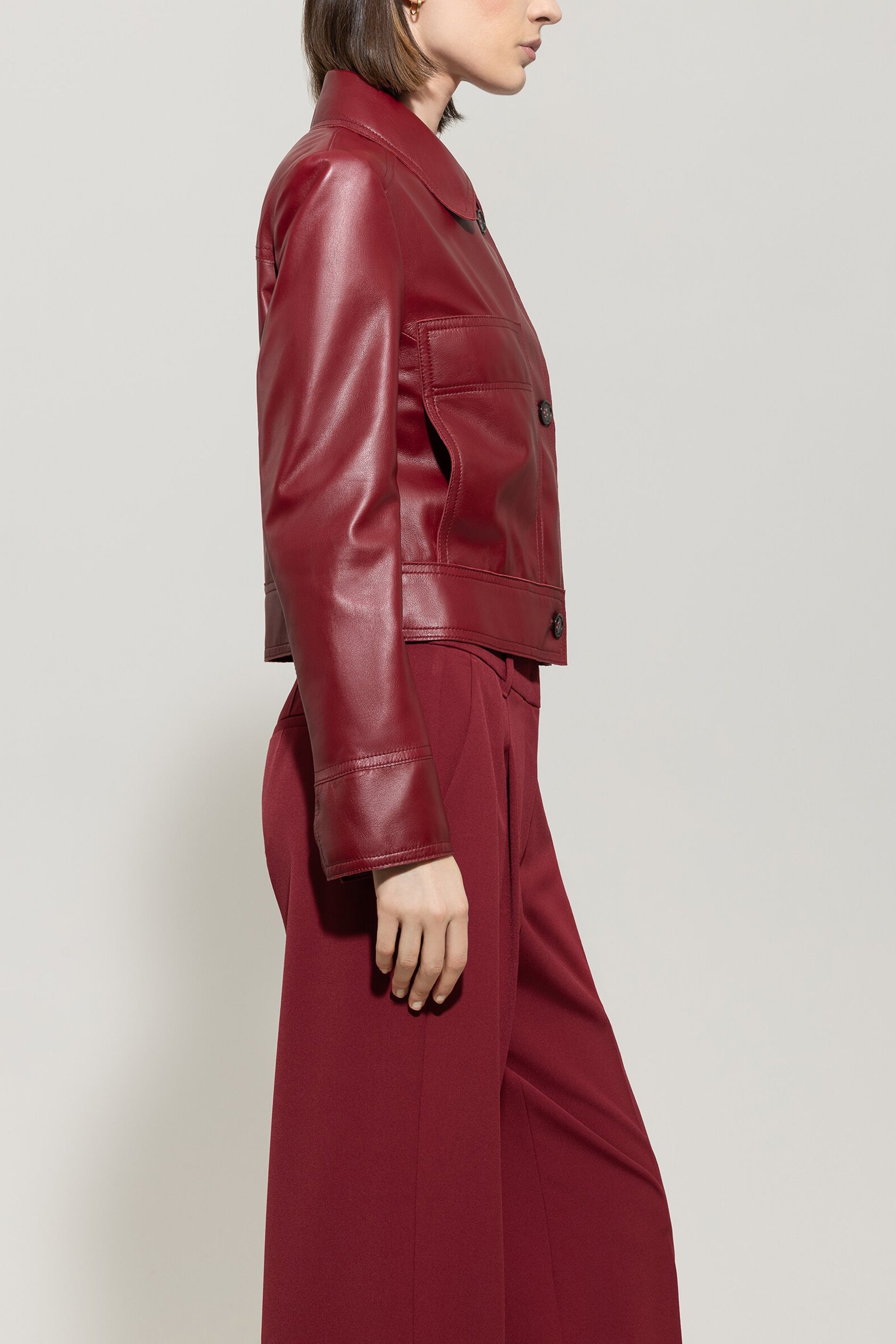 Luisa Cerano Damen Bikerjacke aus Lammnappa, Berry Red berry red Bild 3