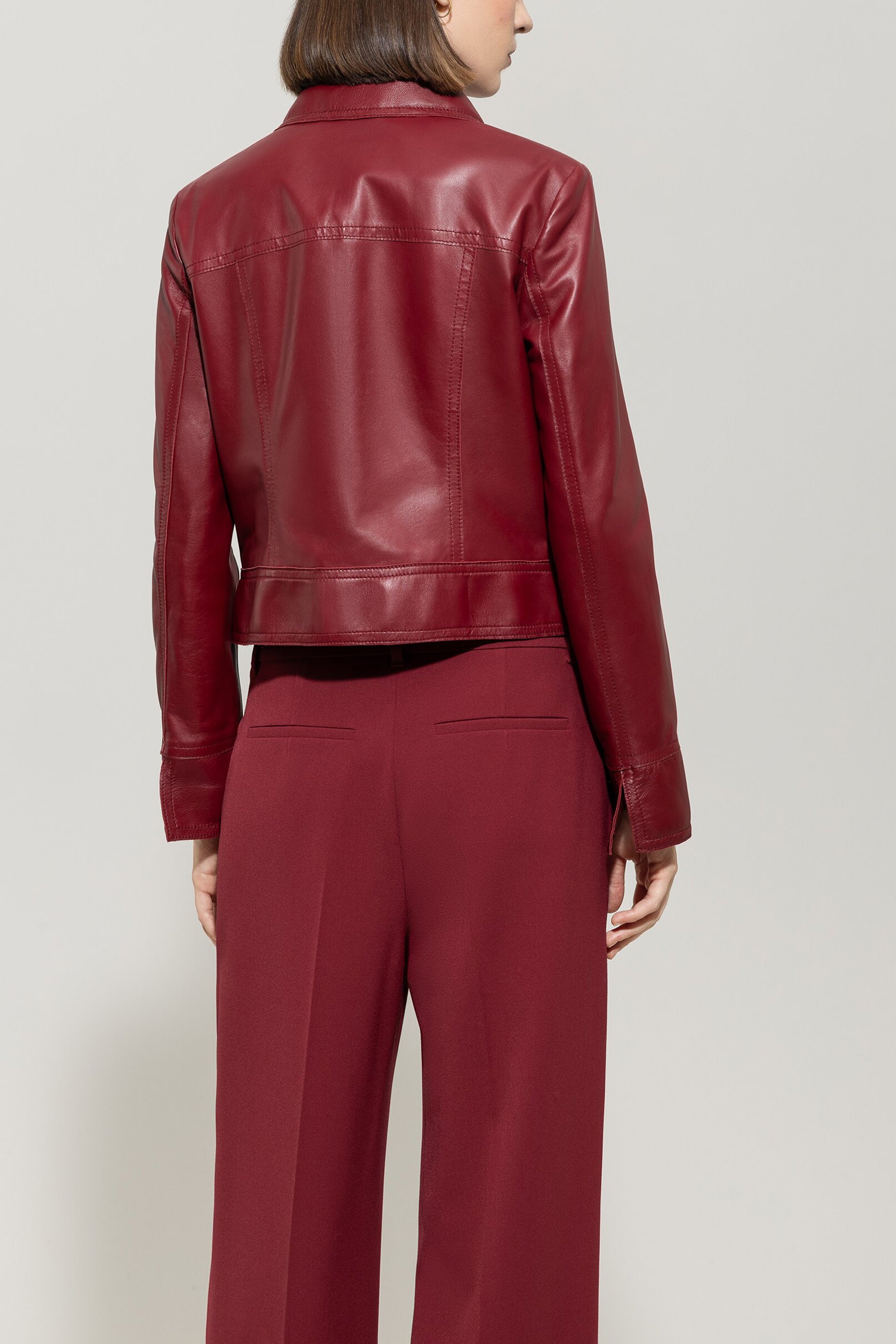 Luisa Cerano Damen Bikerjacke aus Lammnappa, Berry Red berry red Bild 4
