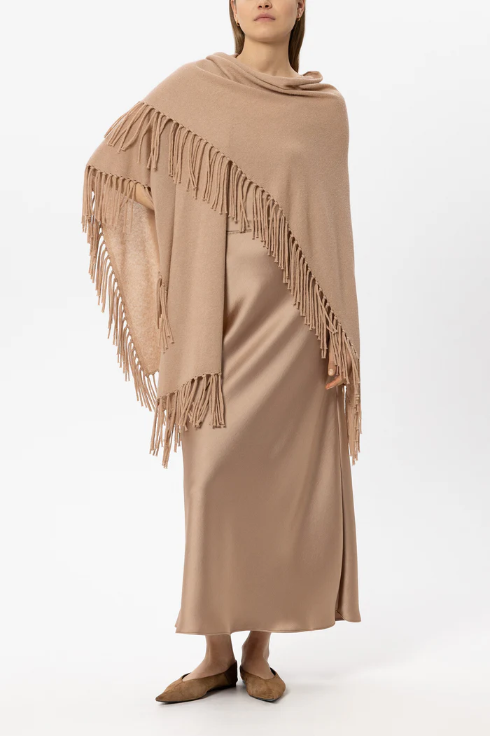 Luisa Cerano Damen Cape aus Alpaka-Mix Nude BEIGE Bild 2