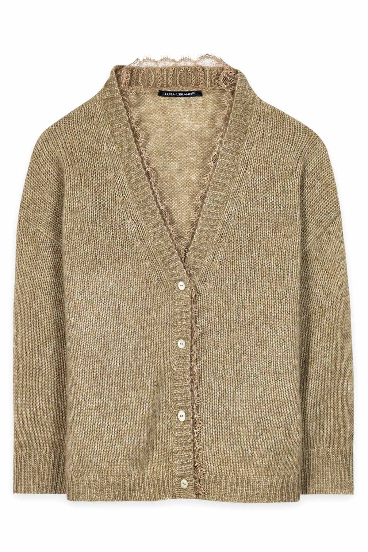 Luisa Cerano Damen Cardigan aus Alpaka-Mix Salbei HELLGRÜN Bild 1