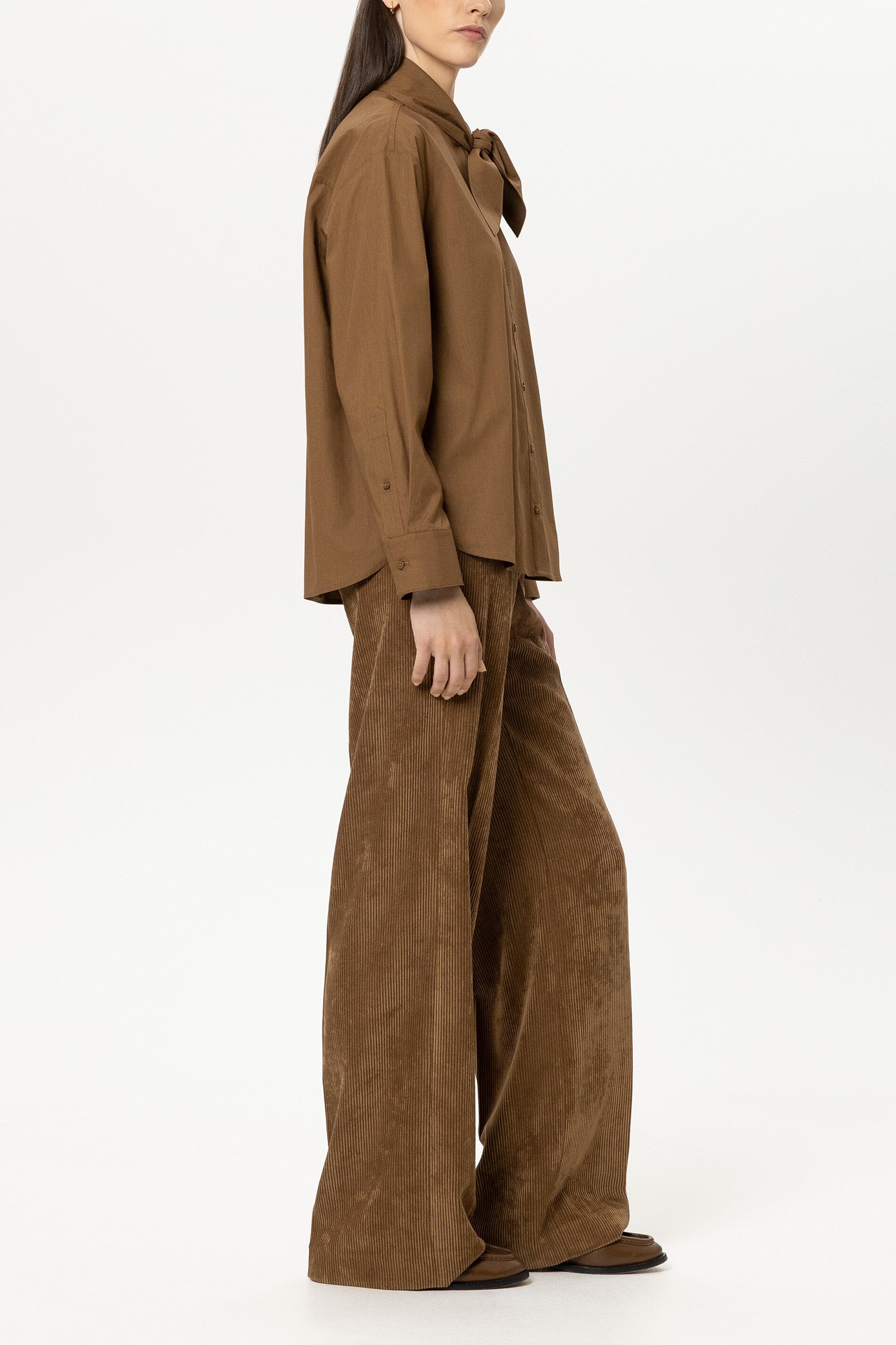 Luisa Cerano Damen Cord-Wideleg-Pants Caramel BEIGE Bild 3