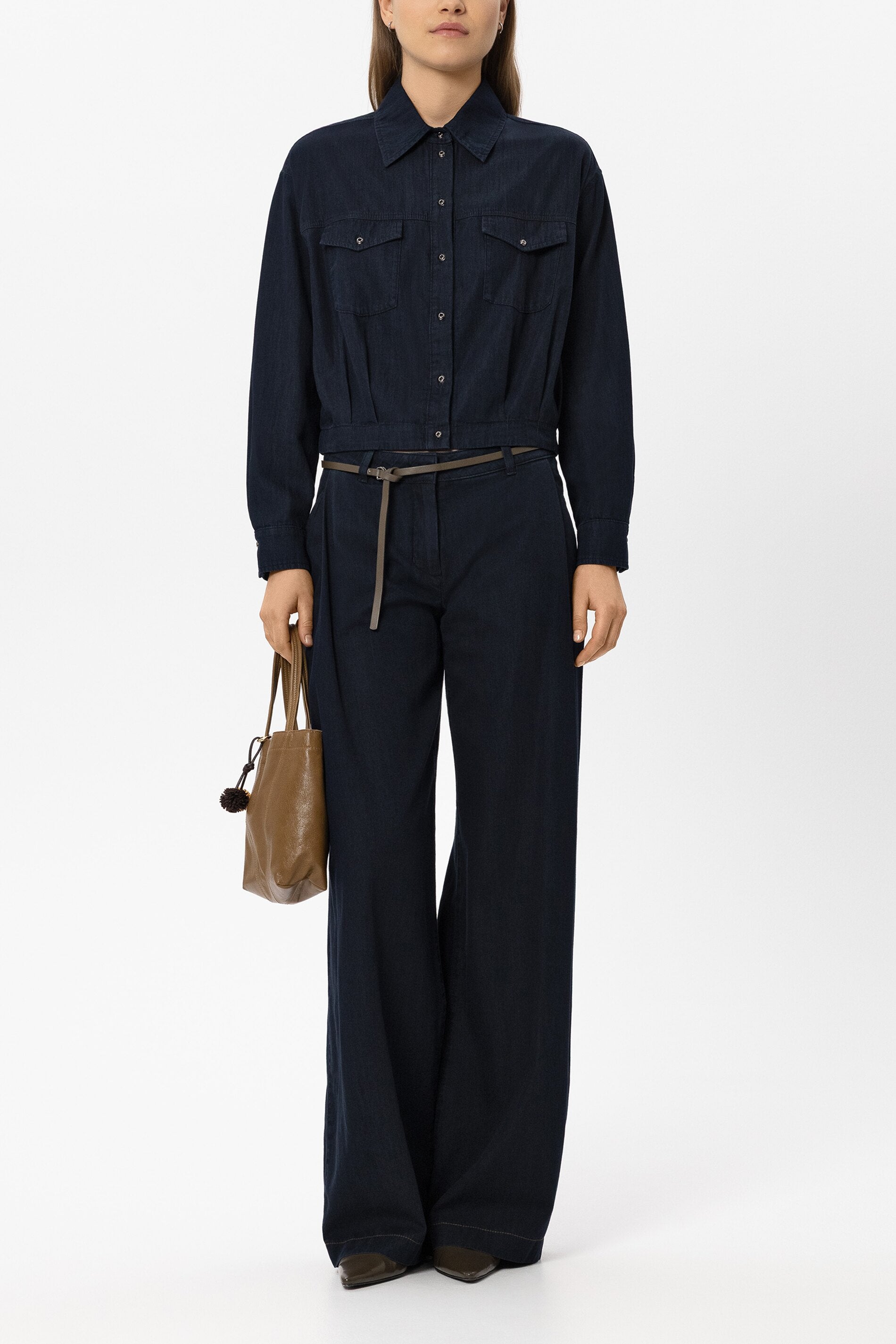 Luisa Cerano Damen Denim-Bluse in Blouson-Optik Denim Blue MARINE-BLAU Bild 2