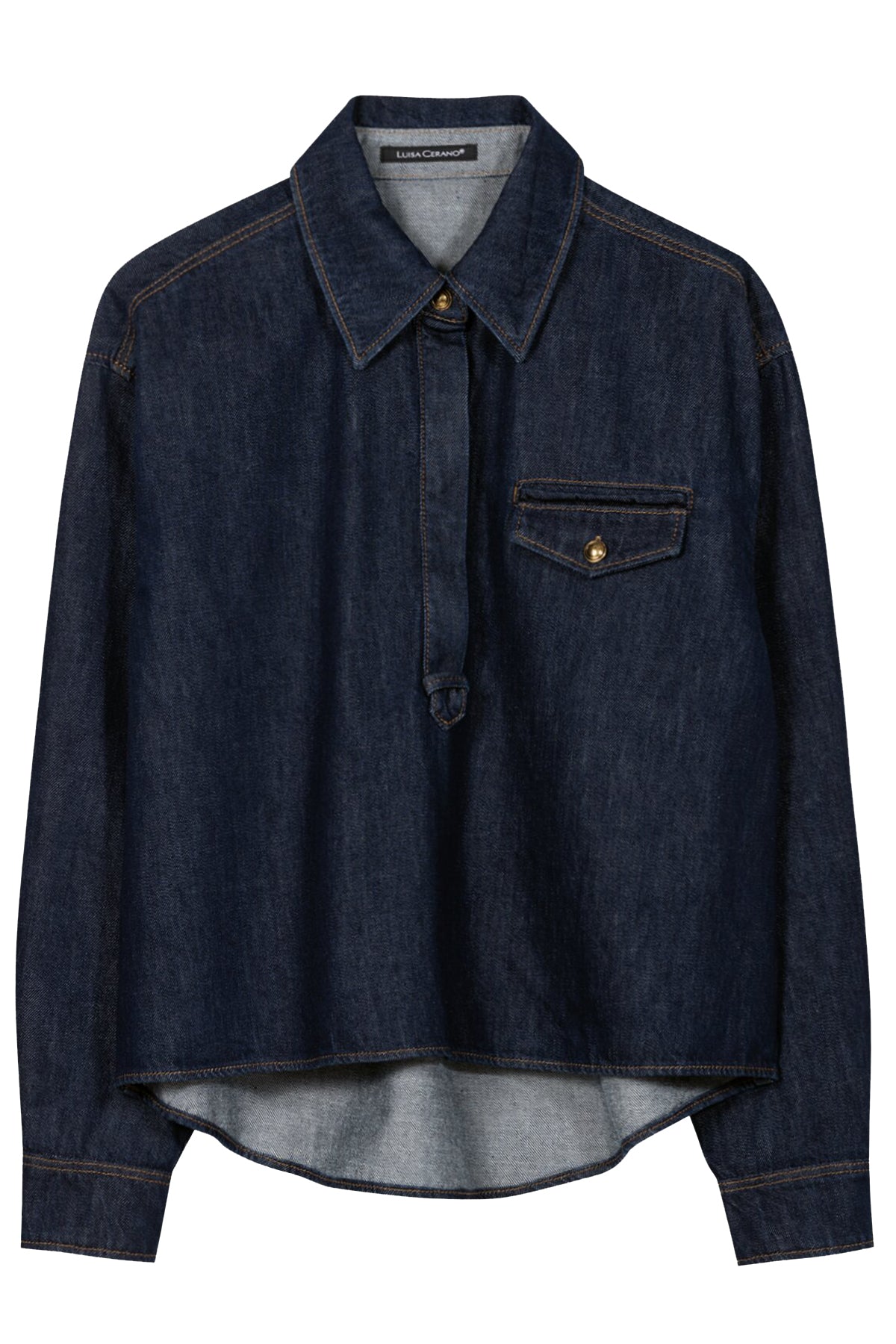 Luisa Cerano Damen Denim-Bluse Navy BLAU Bild 1