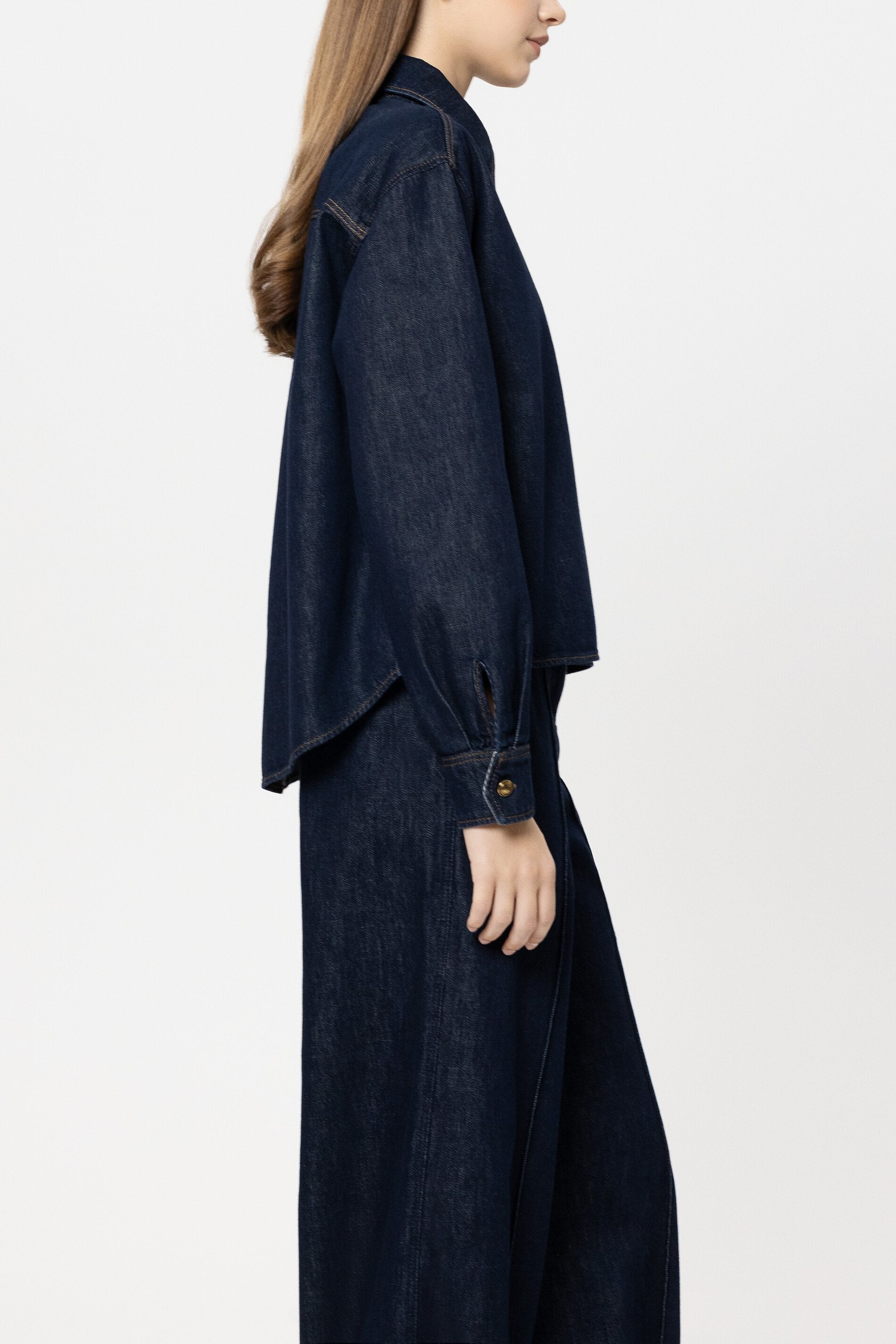 Luisa Cerano Damen Denim-Bluse Navy BLAU Bild 3