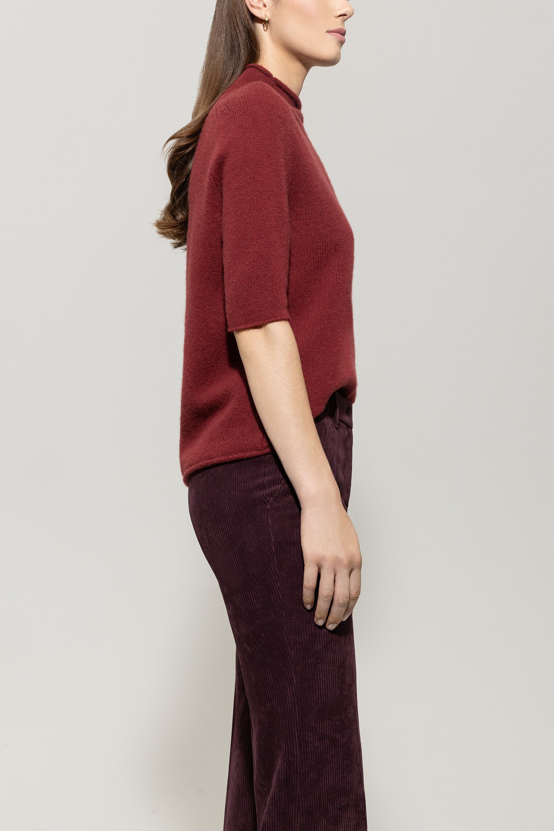 Luisa Cerano Damen Halbarm-Pulli aus Kaschmir-Mix, Berry Red berry red Bild 2