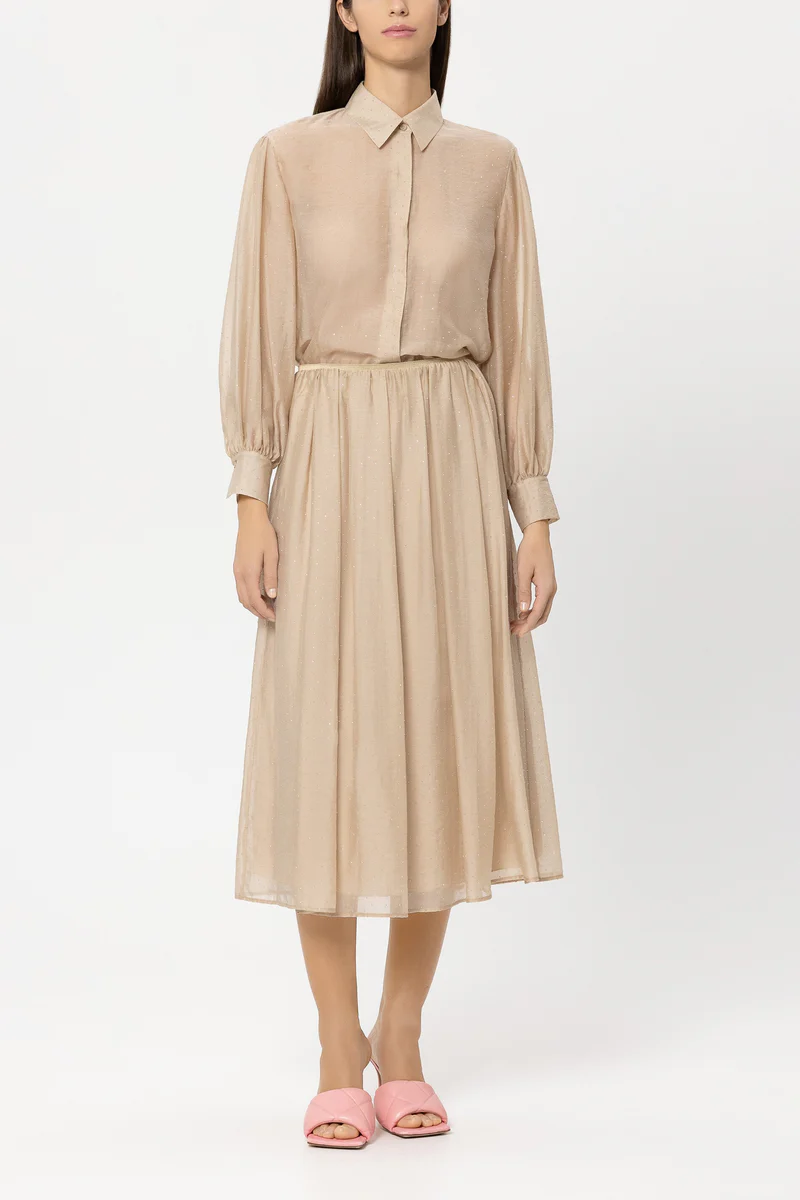 Luisa Cerano Damen Hemdbluse mit Glitzersteinen Beige the sprakling voile 725 Bild 2