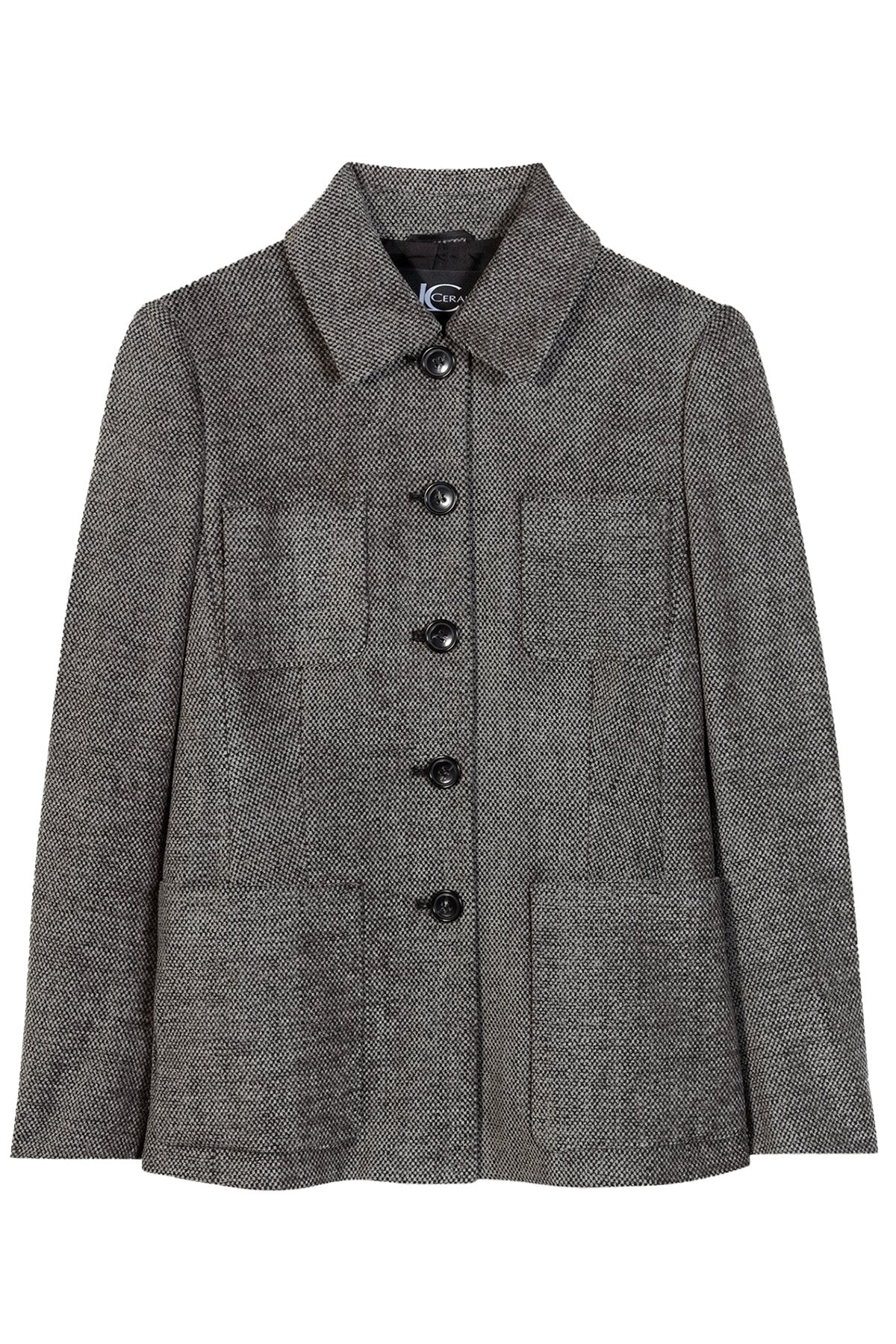 Luisa Cerano Damen langer Blazer in Tweed-Optik, Grau 0011-multi Bild 1