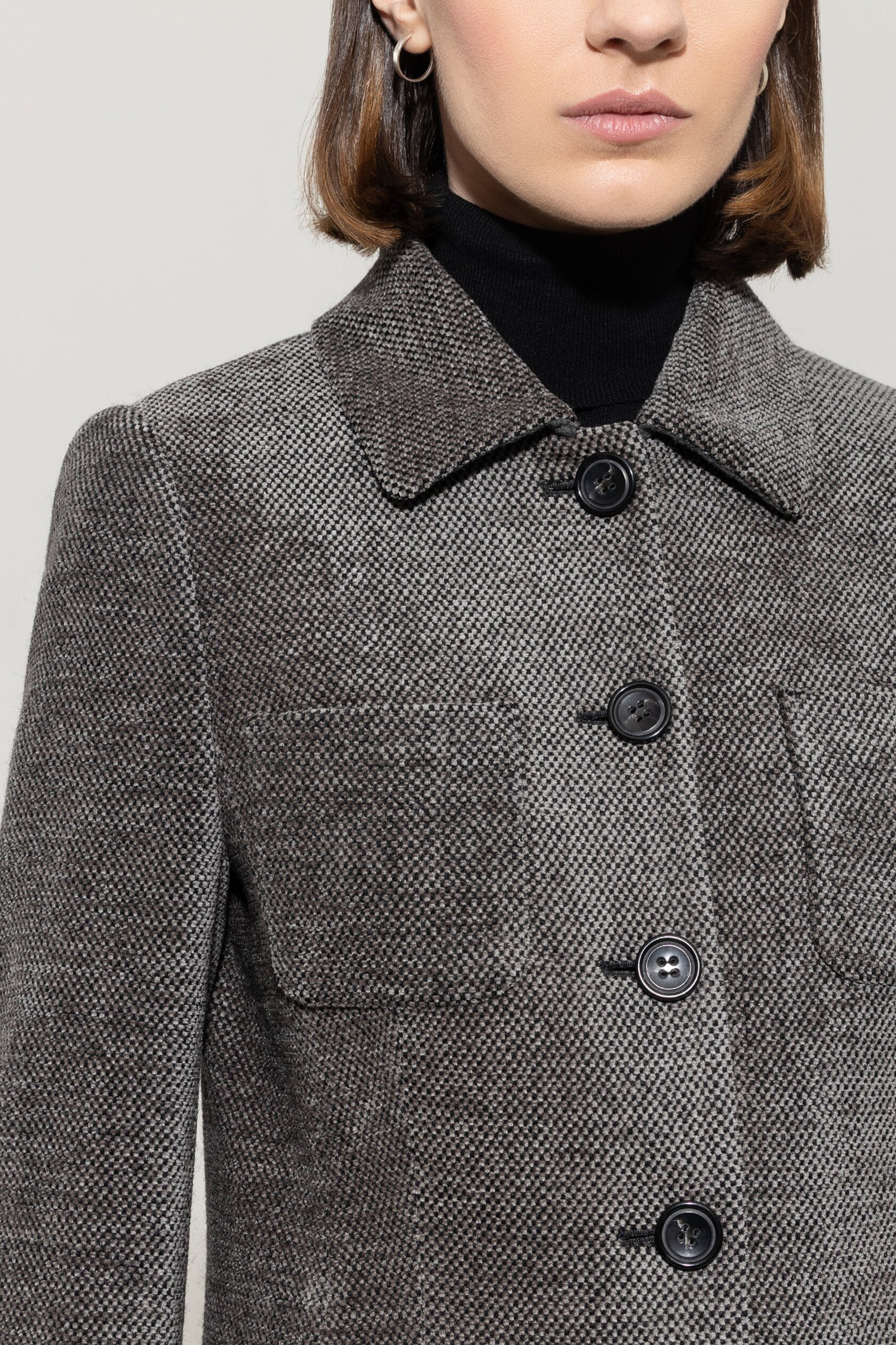Luisa Cerano Damen langer Blazer in Tweed-Optik, Grau 0011-multi Bild 4