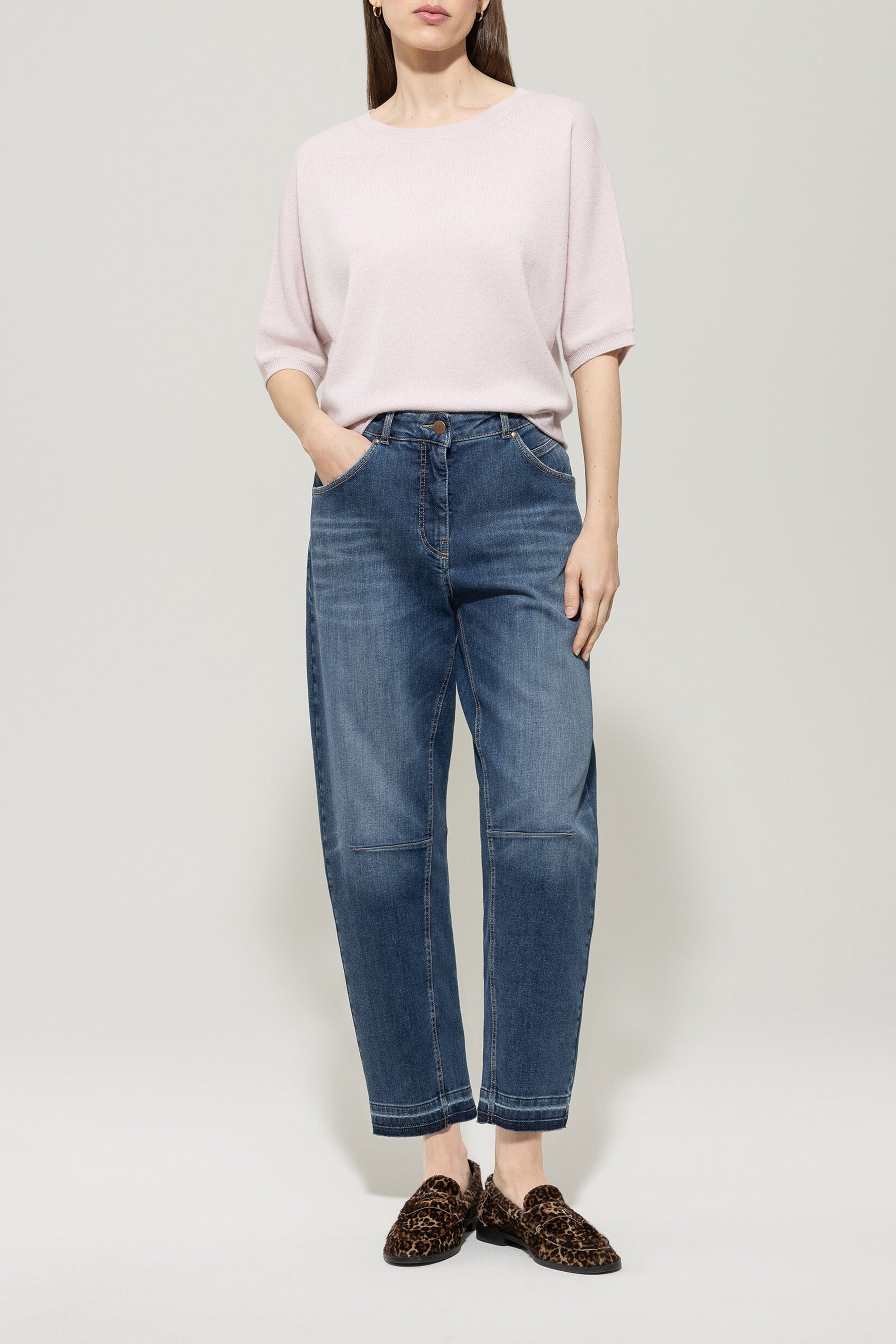 Luisa Cerano Damen Pullover aus Kaschmir-Mix, Rosa creamy powder Bild 2