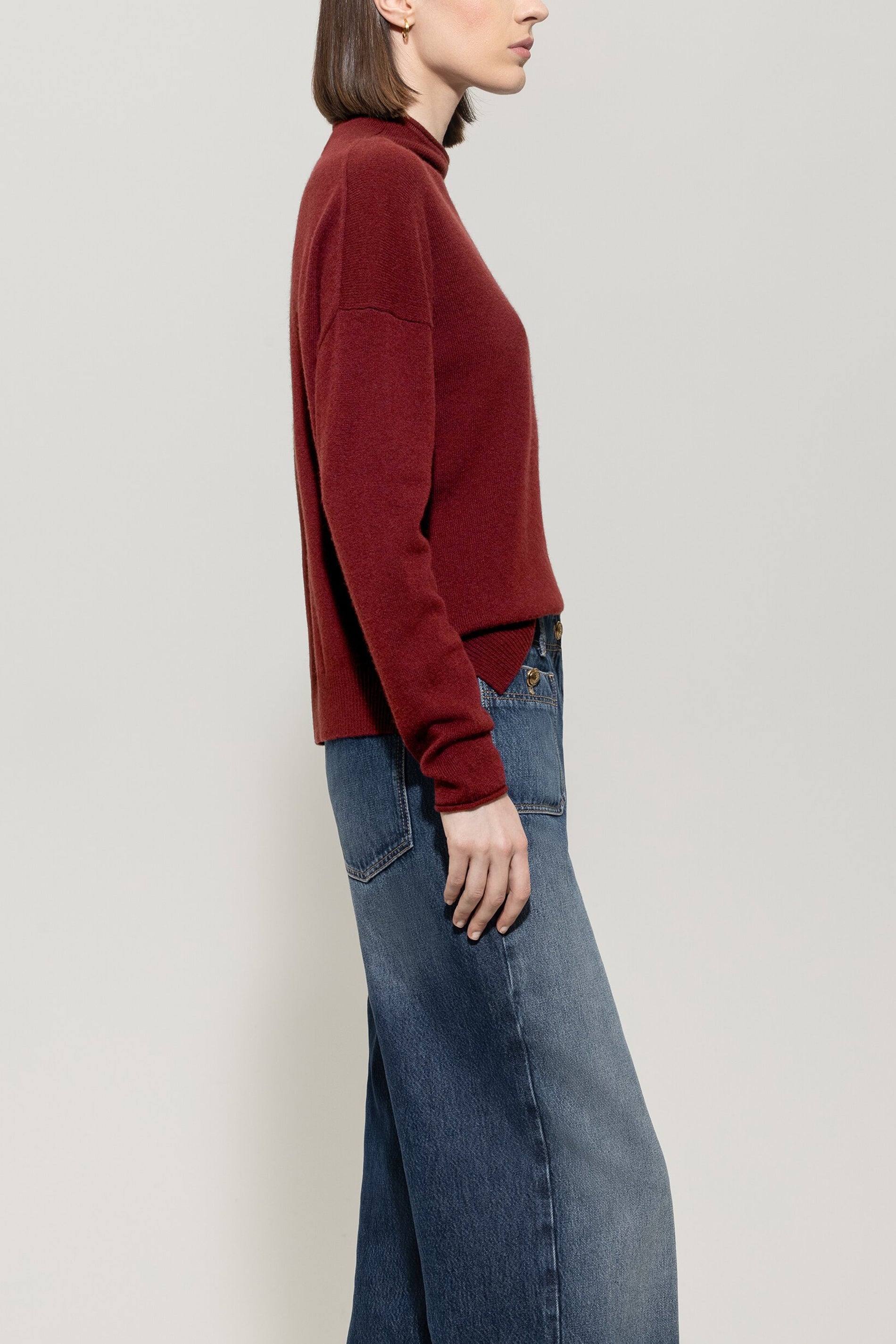 Luisa Cerano Damen Pullover aus Kaschmir-Mix, Berry Red berry red Bild 2