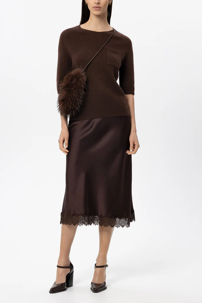 Luisa Cerano Damen Pullover aus Kaschmir-Mix Marone BRAUN Bild 2