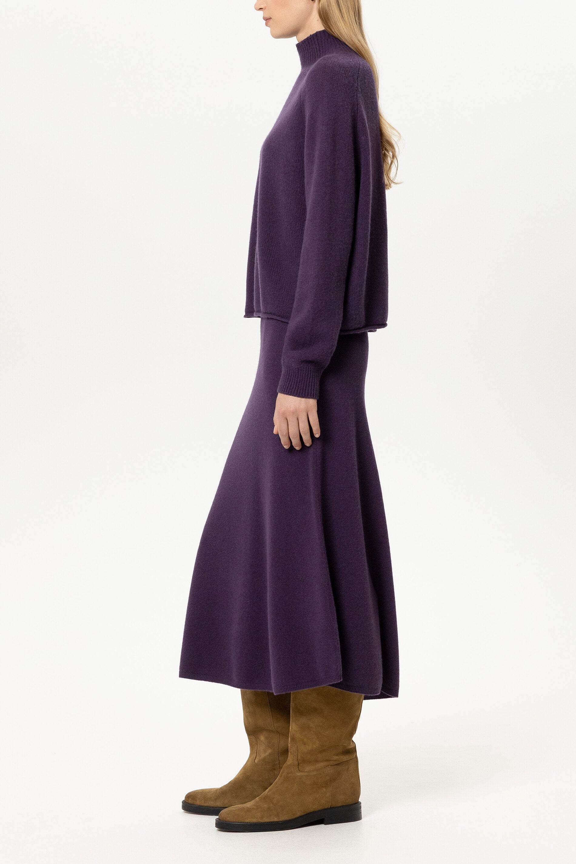 Luisa Cerano Damen Rock aus Kaschmir-Mix Plum LILA Bild 3