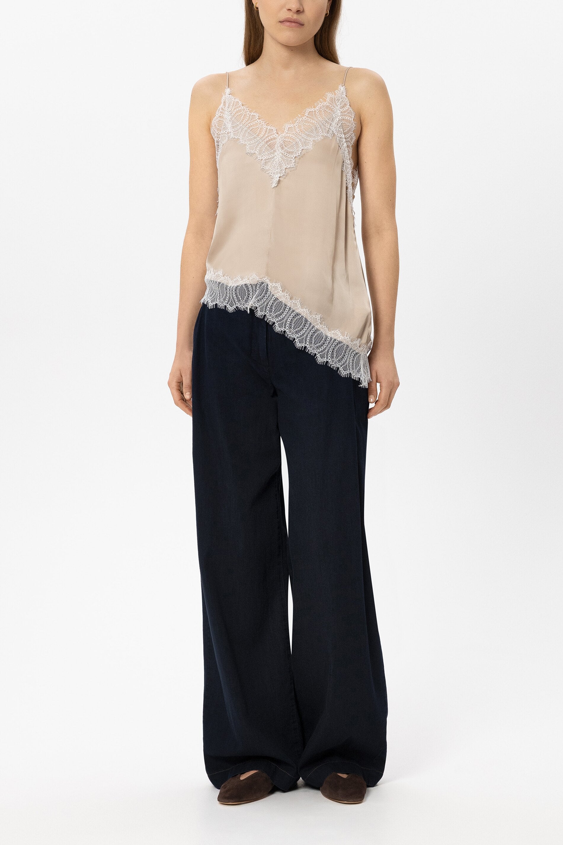 Luisa Cerano Damen Satin-Lingerie-Top Cappuccino 0716 Bild 2