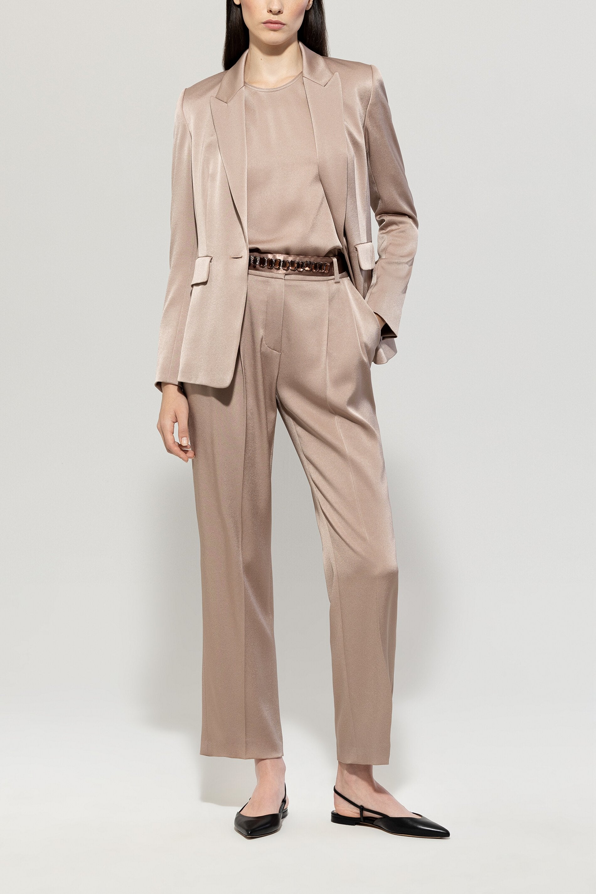 Luisa Cerano Damen Satinhose Mushroom BEIGE Bild 2
