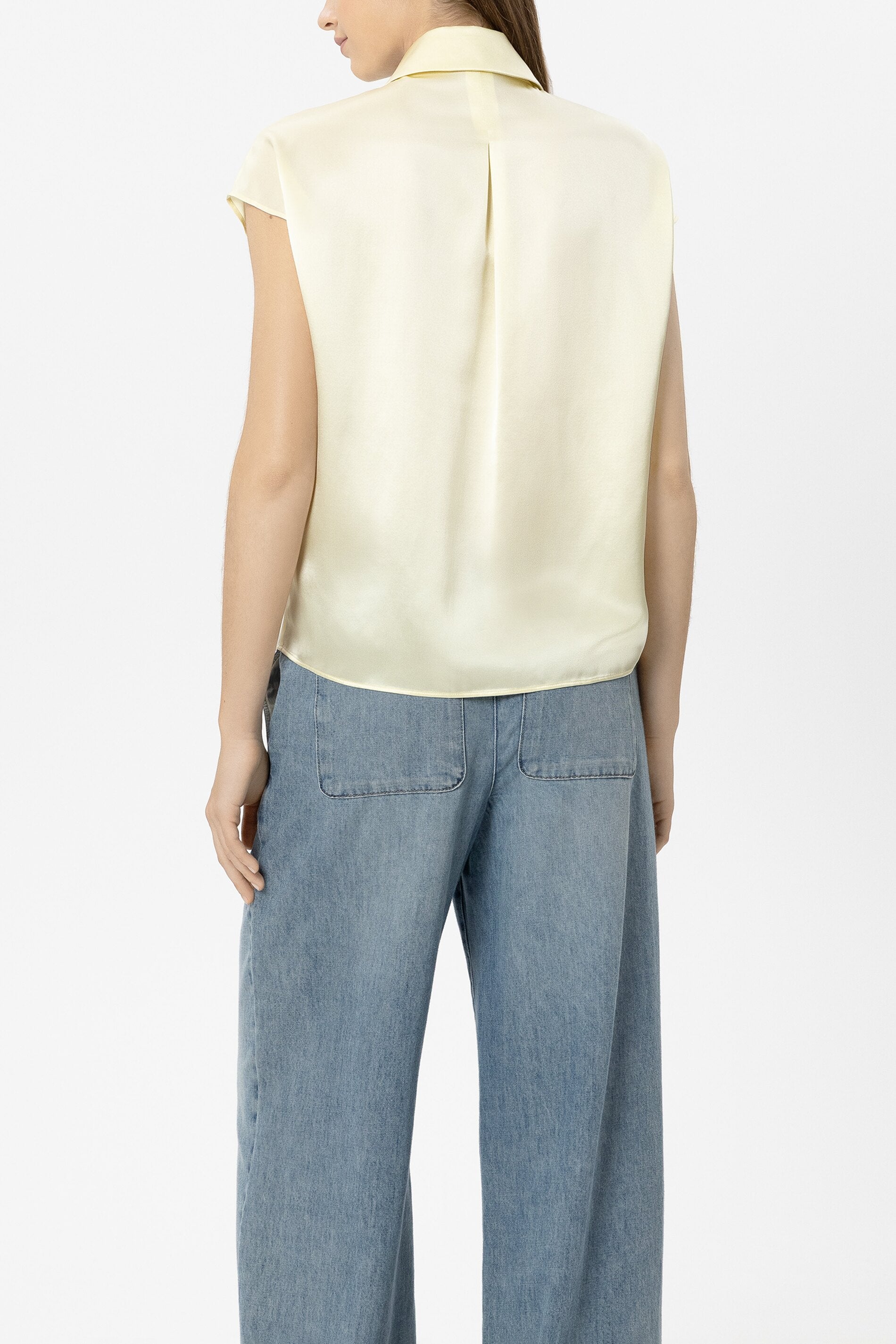 Luisa Cerano Damen Seiden-Top Citron GELB Bild 4