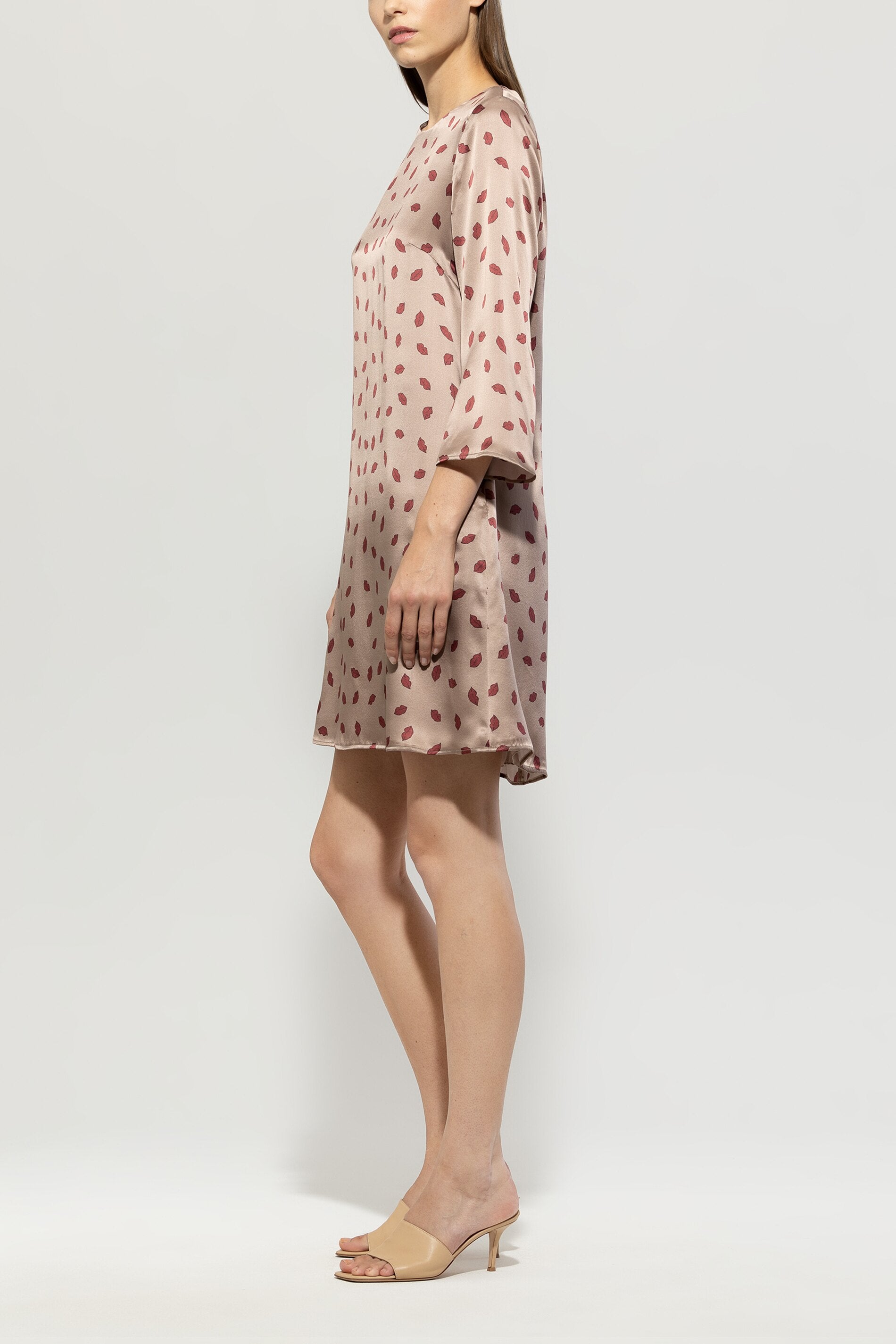 Luisa Cerano Damen Seidenkleid Mushroom TAUPE Bild 3
