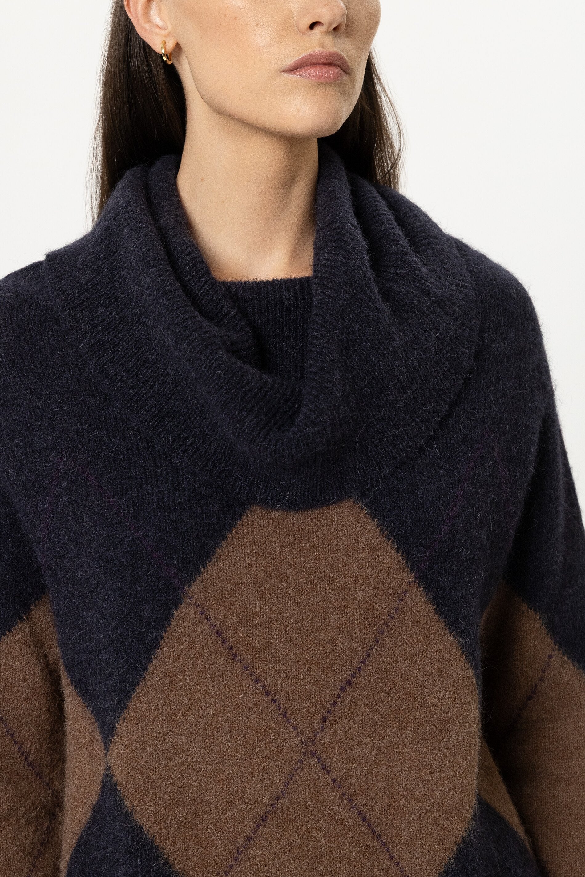 Luisa Cerano Damen Shawlneck-Pullover Multi MARINE-BLAU Bild 4