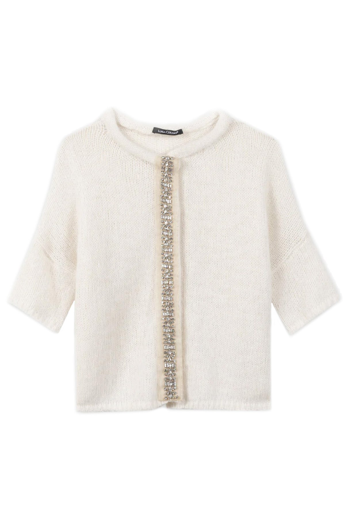 Luisa Cerano Damen Strickjacke aus Alpaka-Mix Milk NATUR-WEISS Bild 1