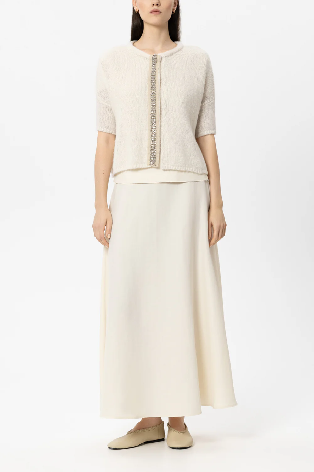 Luisa Cerano Damen Strickjacke aus Alpaka-Mix Milk NATUR-WEISS Bild 2