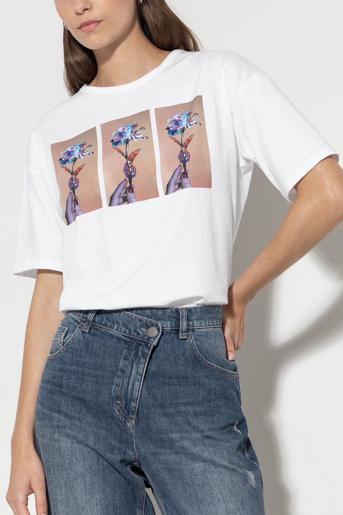 Luisa Cerano Damen T-Shirt mit Print Weiss WEISS Bild 2