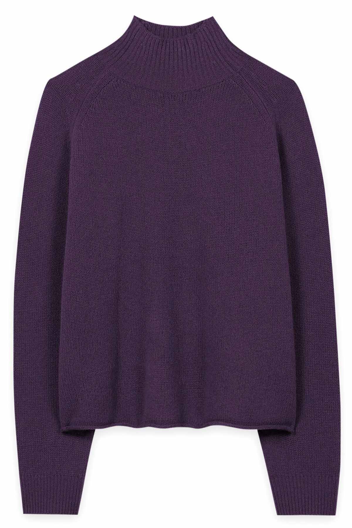 Luisa Cerano Damen Turtleneck aus Kaschmir-Mix Plum LILA Bild 1