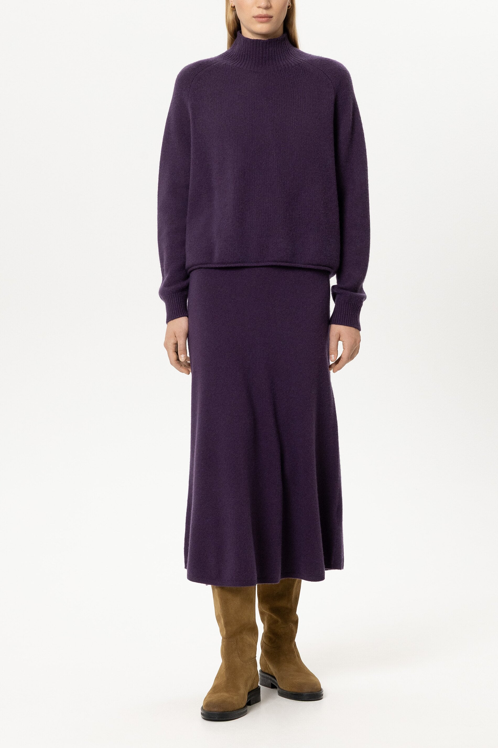 Luisa Cerano Damen Turtleneck aus Kaschmir-Mix Plum LILA Bild 2