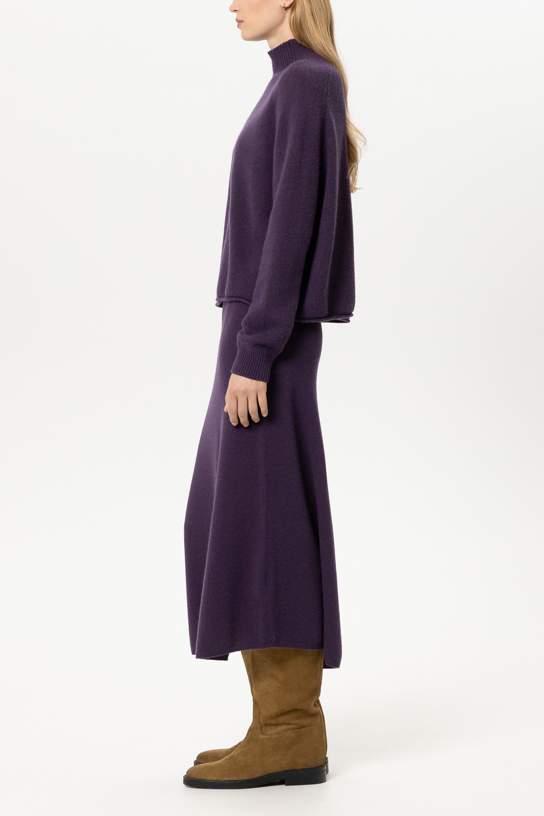 Luisa Cerano Damen Turtleneck aus Kaschmir-Mix Plum LILA Bild 3