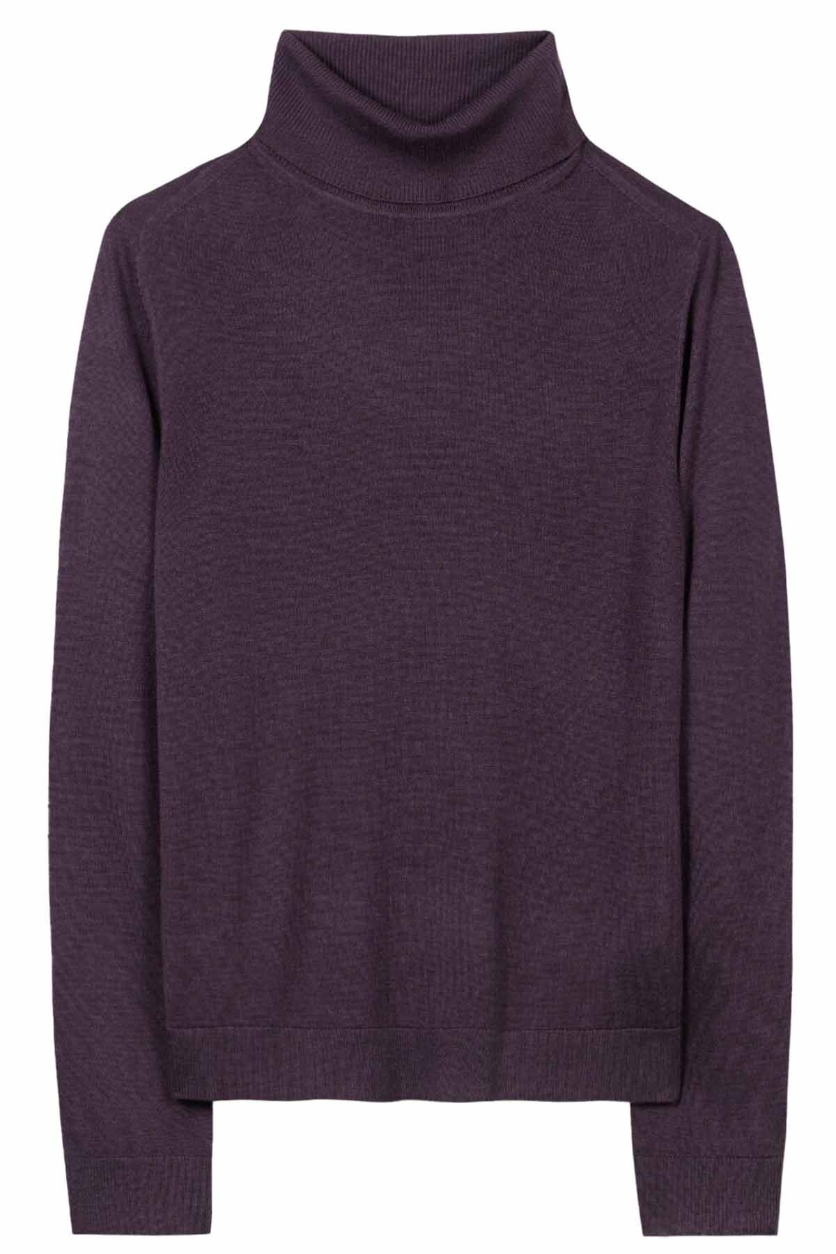 Luisa Cerano Damen Turtleneck aus Woll-Mix Plum LILA Bild 1