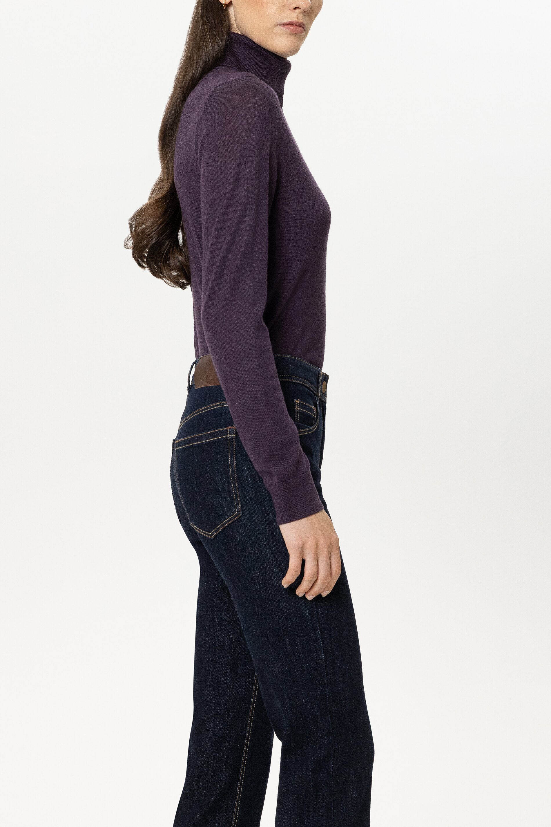 Luisa Cerano Damen Turtleneck aus Woll-Mix Plum LILA Bild 3