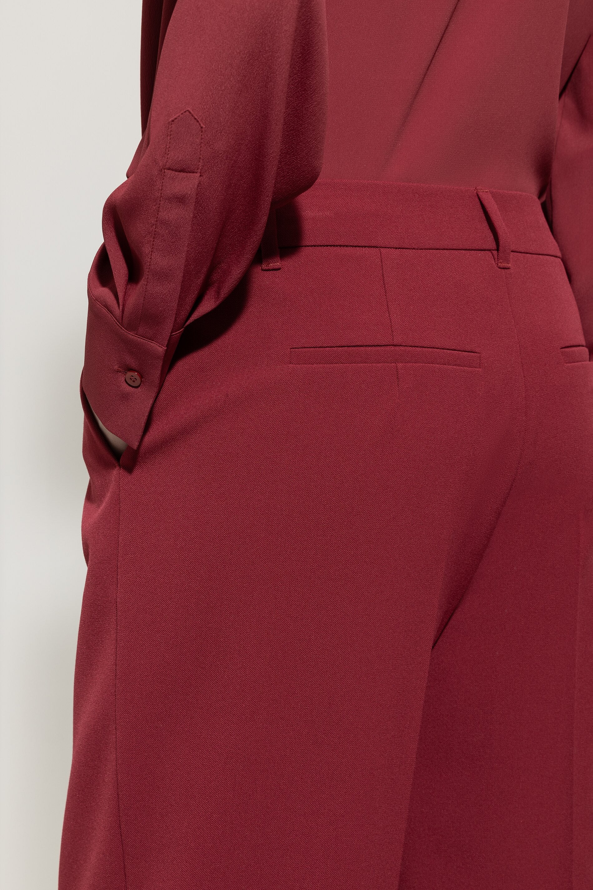Luisa Cerano Damen Wide-Leg Pants mit Bundfalten, Berry Red berry red Bild 5