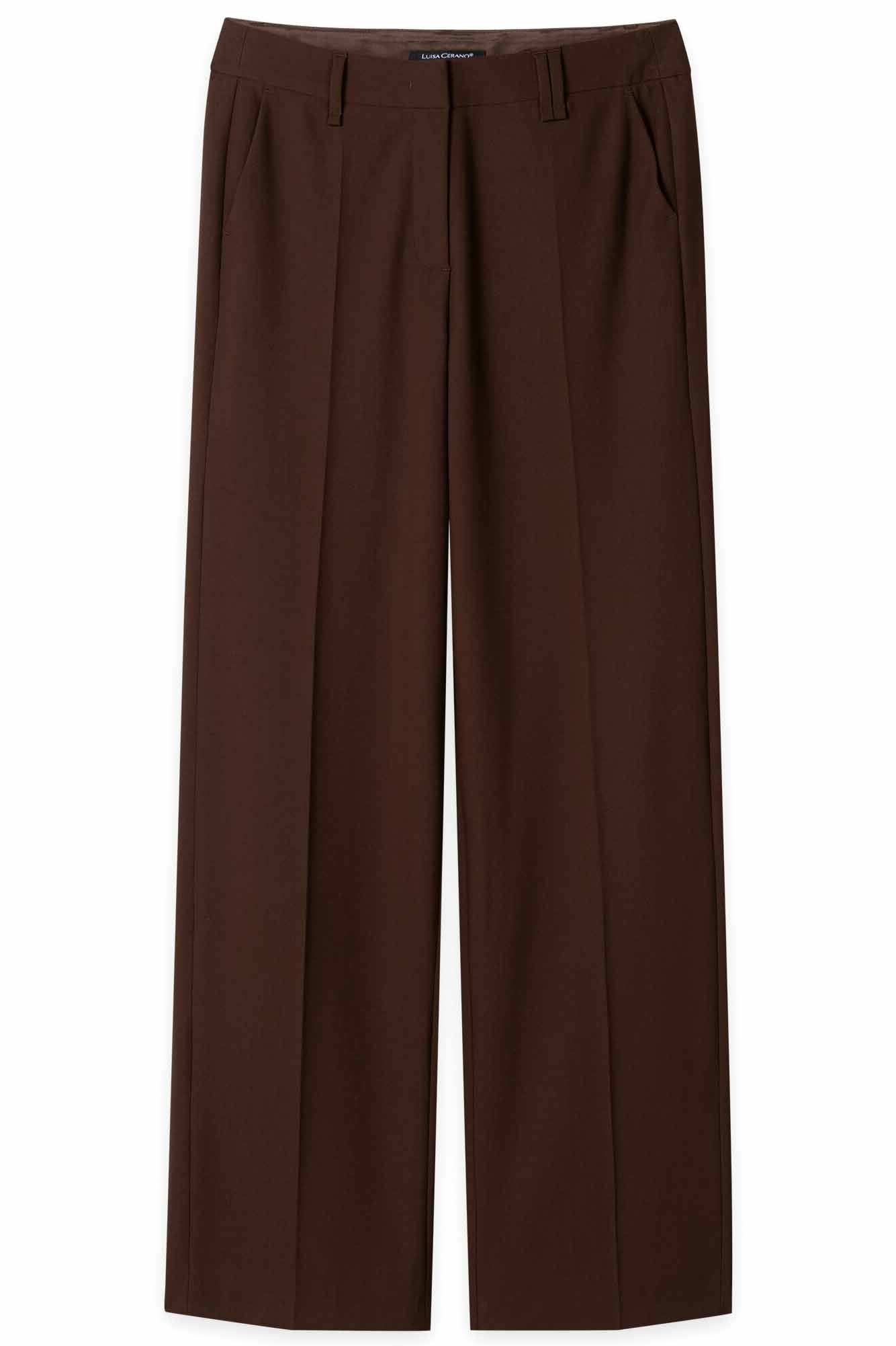 Luisa Cerano Damen Wideleg-Pants mit Bundfalten Marone BRAUN Bild 1