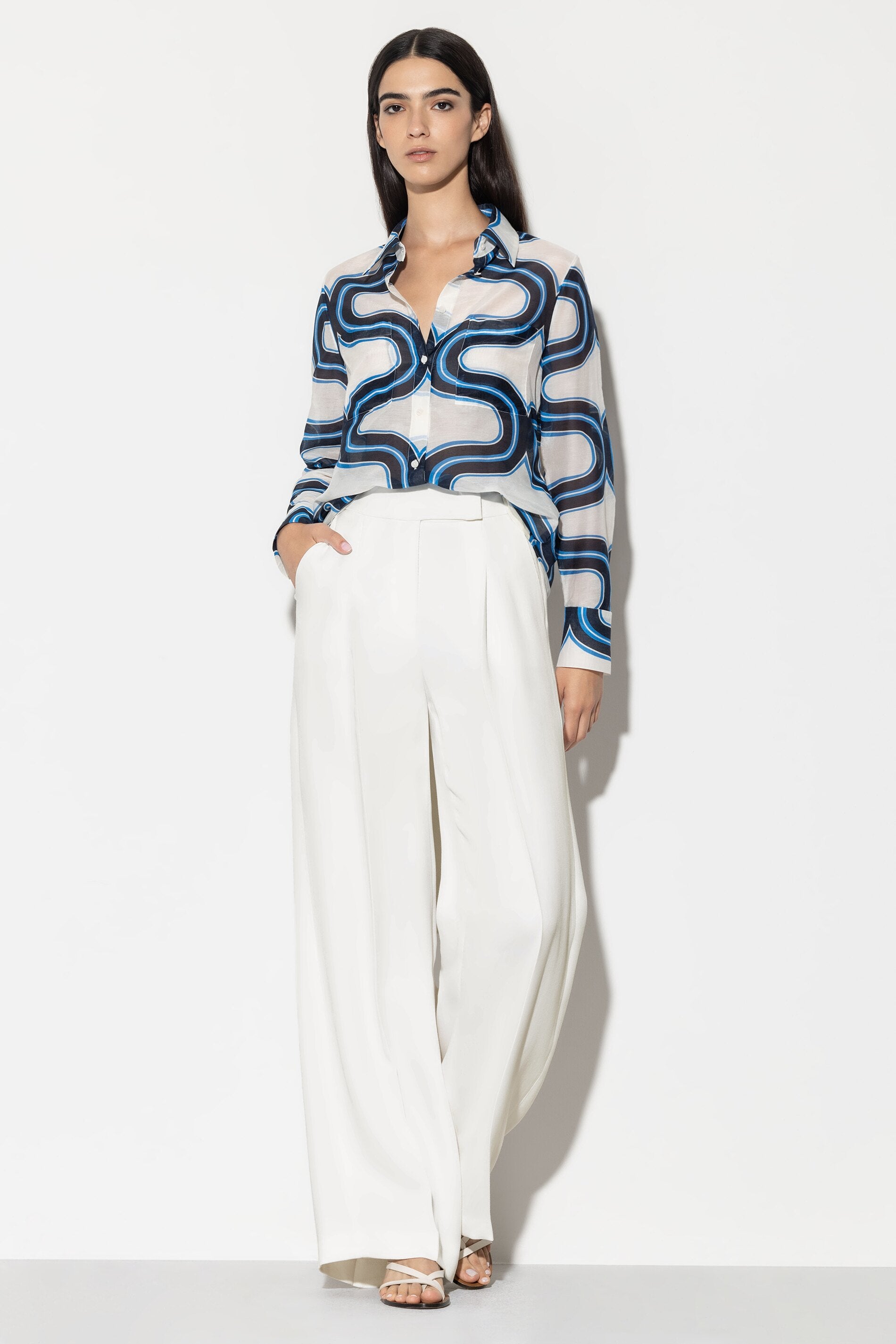Luisa Cerano weite Damen Hose Milk NATUR-WEISS Bild 3