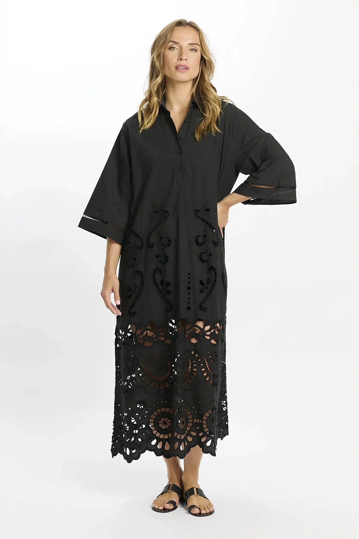 Miss June Damen Maxikleid Adria Schwarz SCHWARZ Bild 3
