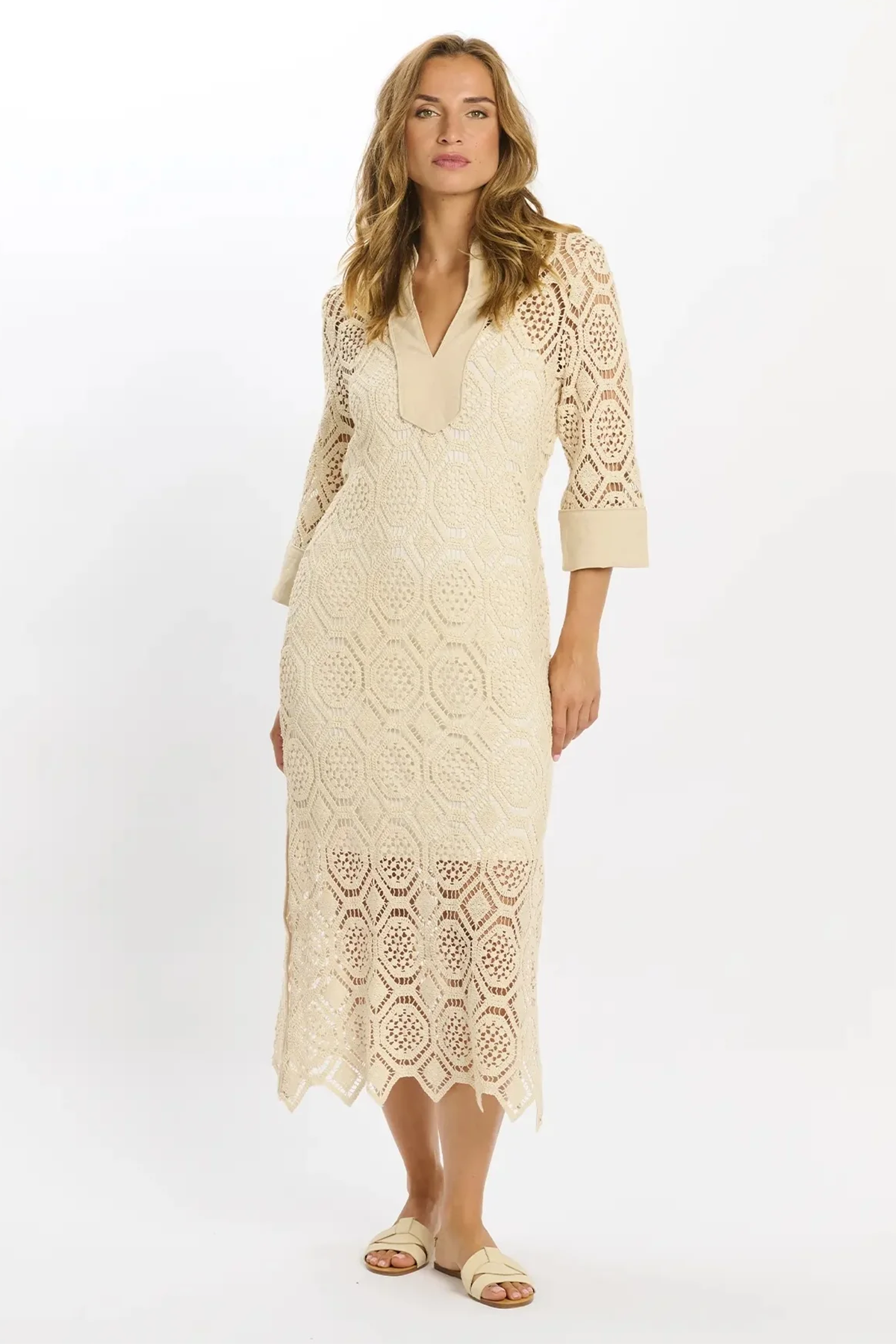 Miss June Damen Maxikleid Baley Beige BEIGE Bild 3