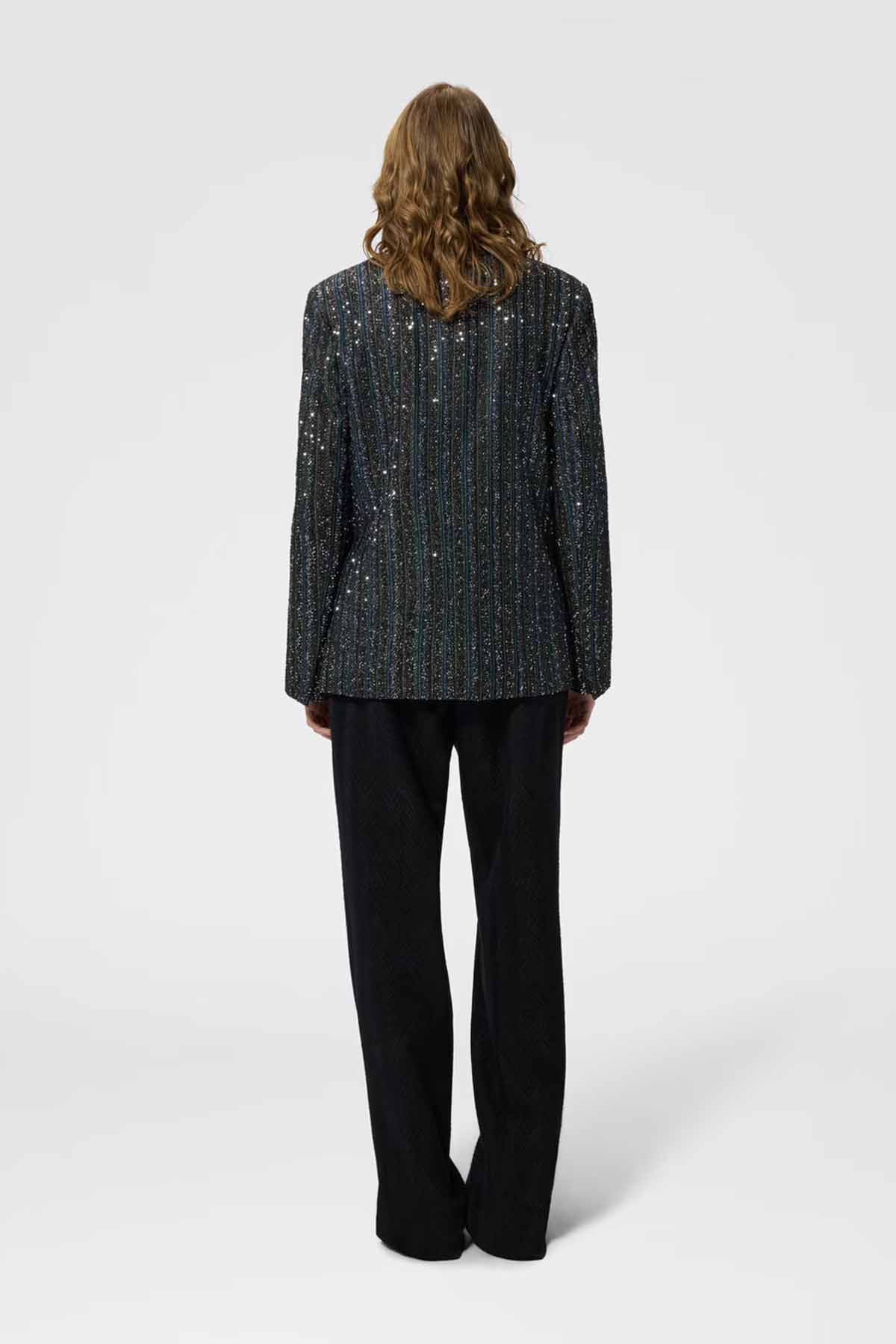 Missoni Damen Blazer aus gestreiftem Lamé-Strick Mehrfarbig SMSPD Bild 3