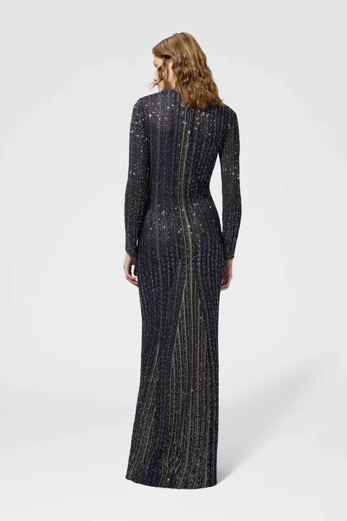 Missoni Damen Maxi-Strickkleid mit Pailetten Mehrfarbig SMSPS Bild 3