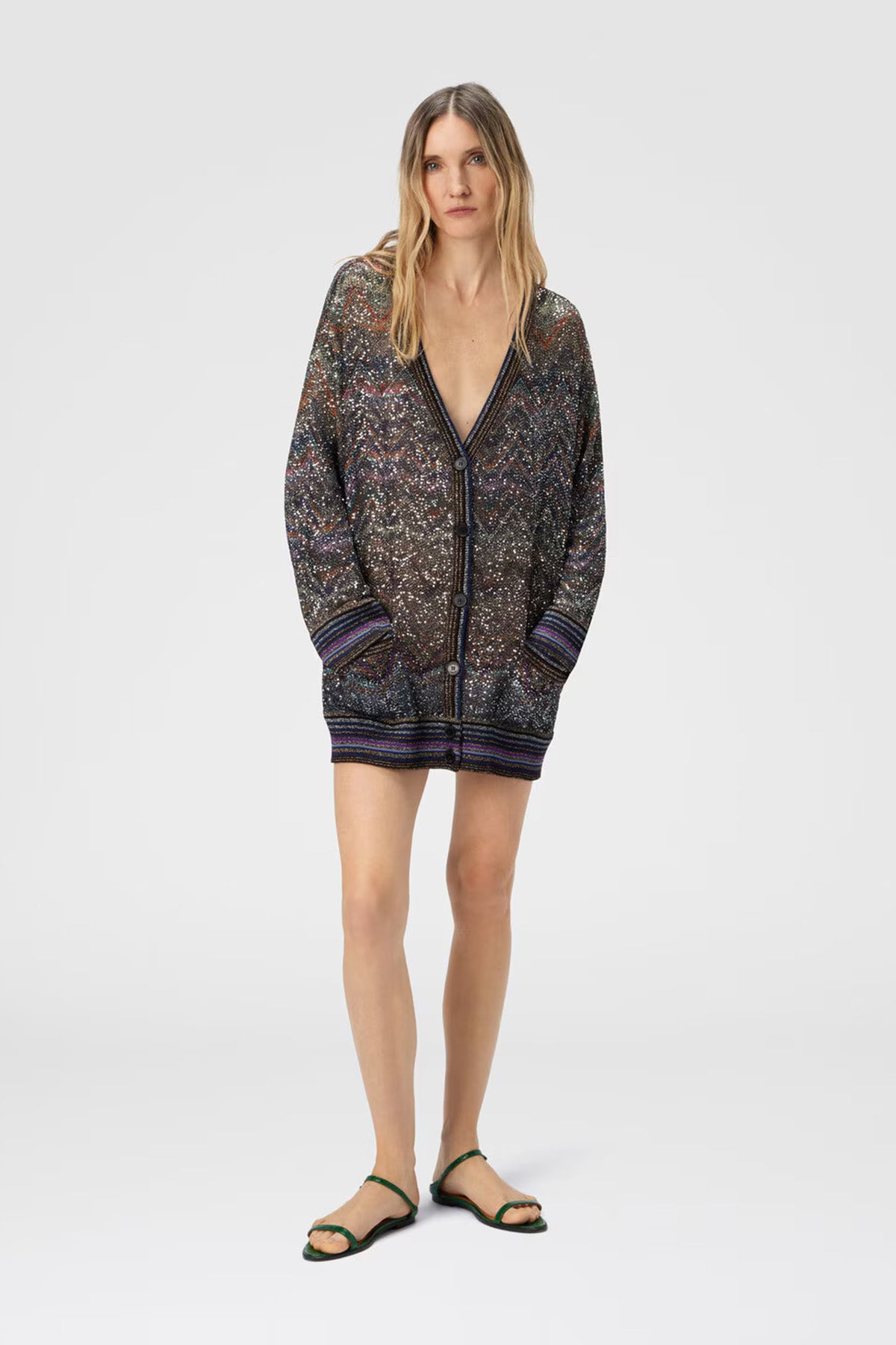 Missoni Damen Strickjacke mit Zick-Zack-Muster Bunt S91P6 Bild 2