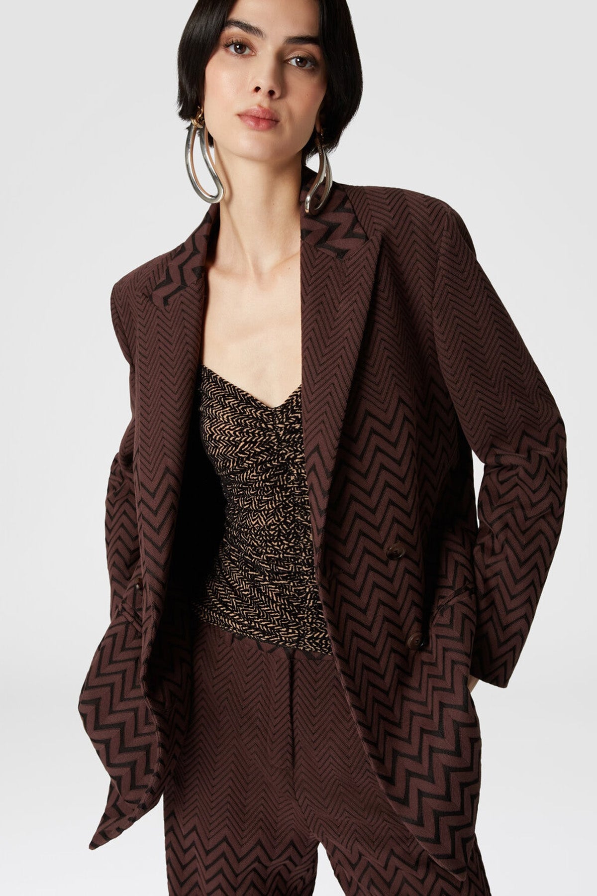 Missoni zweireihiger Damen Blazer Braun BRAUN Bild 5