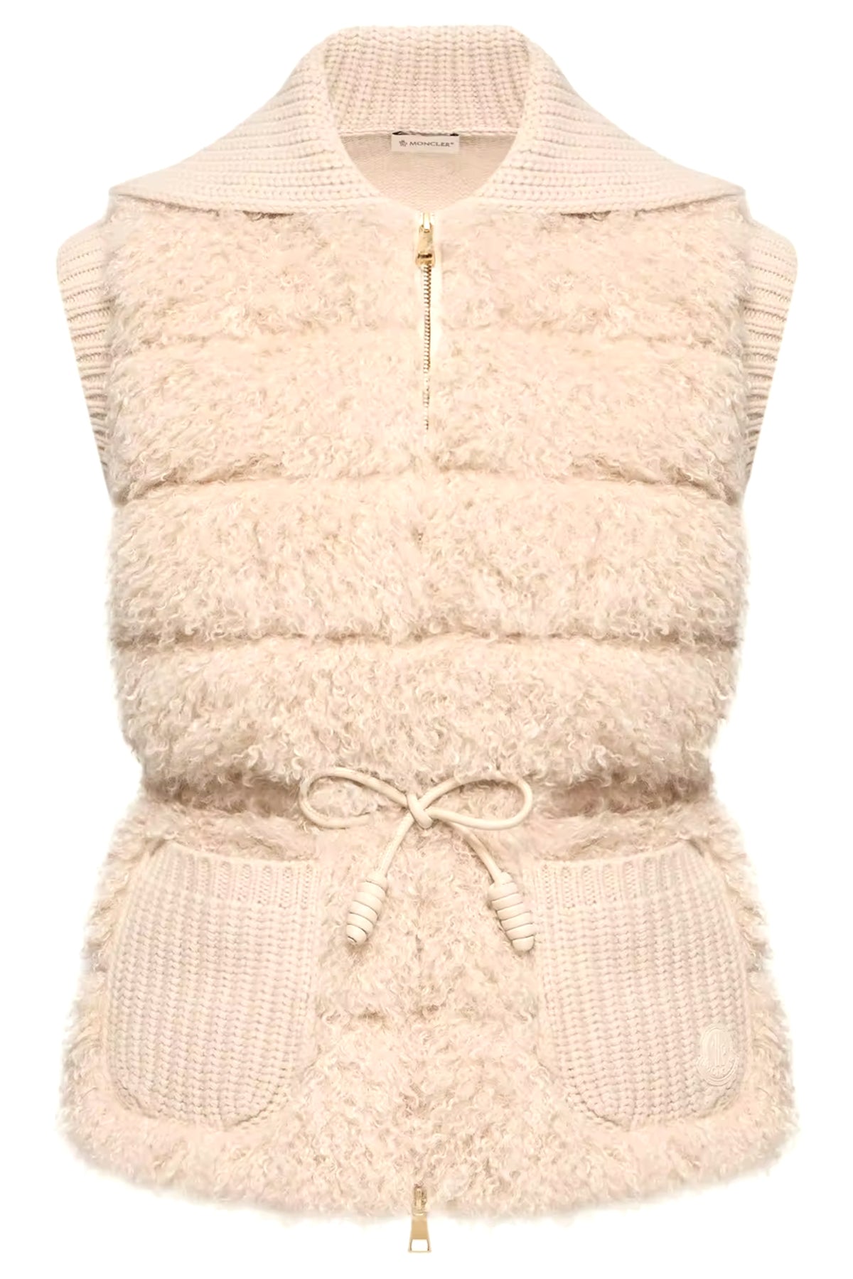 Moncler Damen Daunenweste aus Woll-Kaschmir-Mischung Beige BEIGE Bild 1