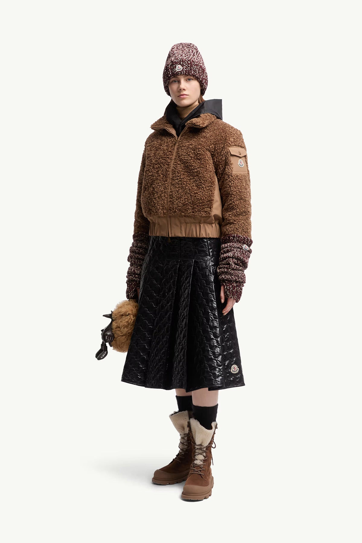 Moncler Damen Midirock mit Steppung Schwarz 999 Bild 2