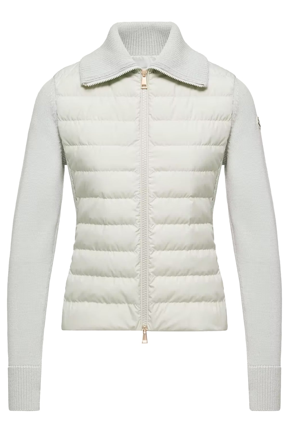 Moncler Damen Strickjacke mit Daunenfront Hellgrün 80T Bild 1