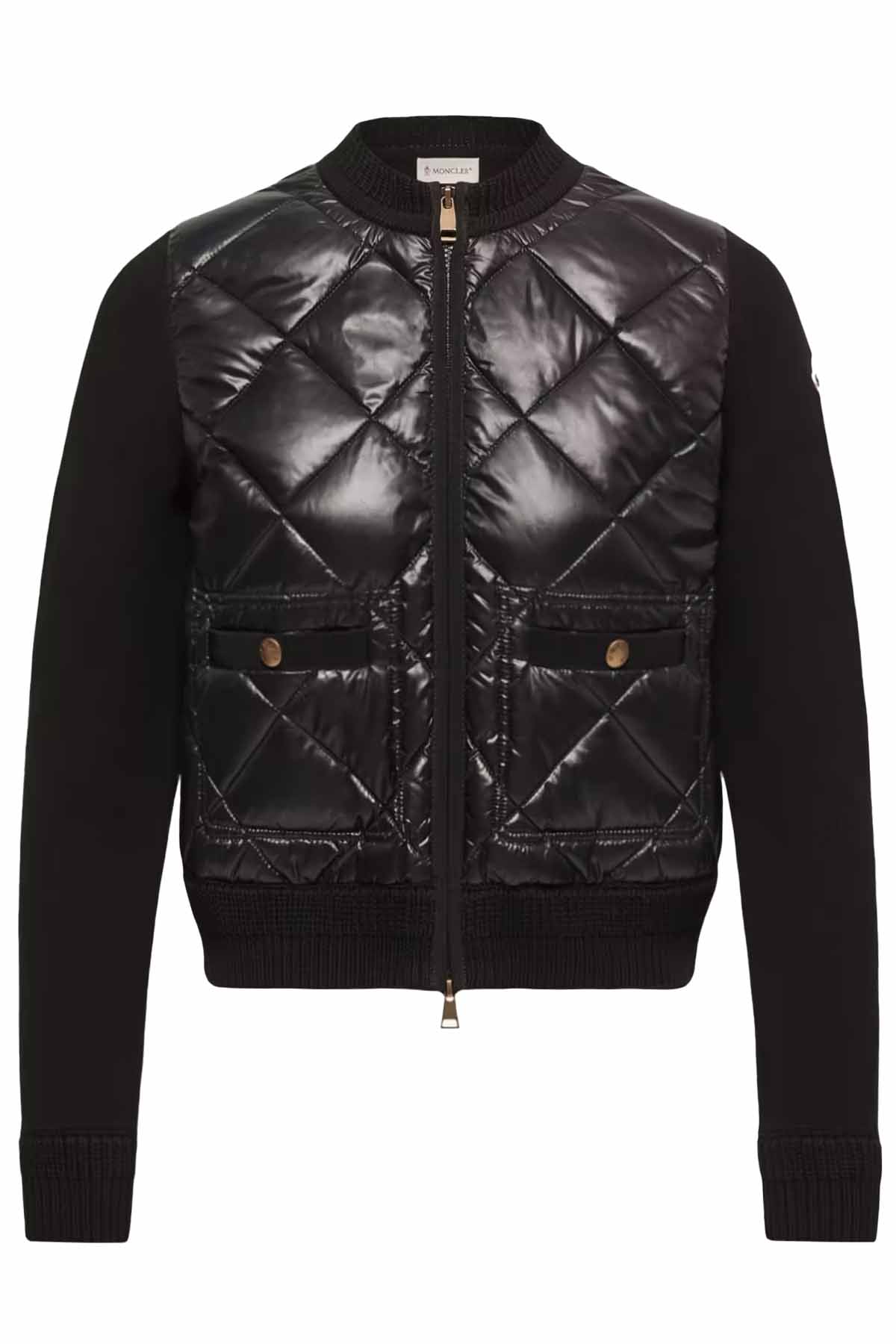 Moncler Damen Strickjacke mit Daunenfront Schwarz SCHWARZ Bild 1
