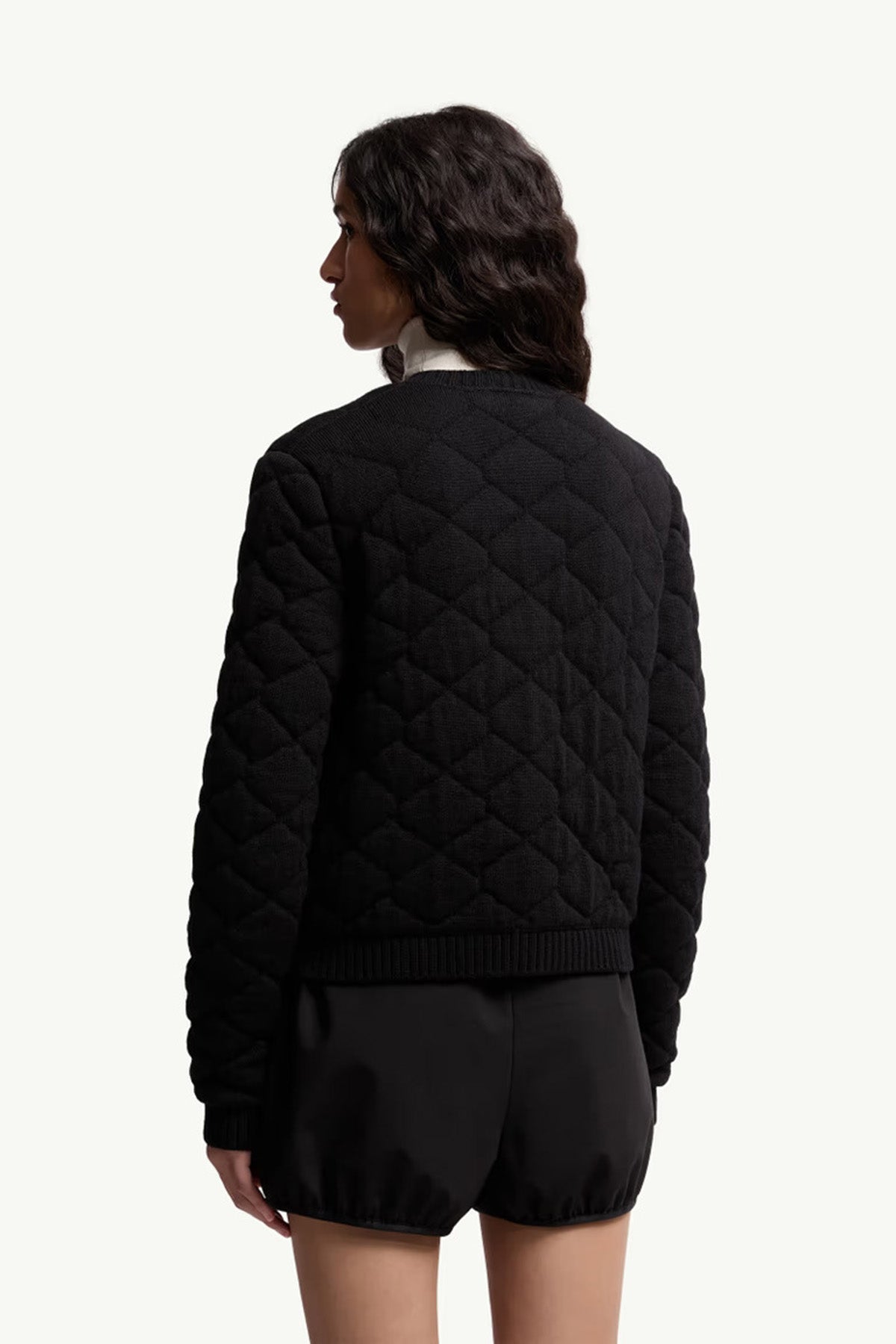 Moncler Damen Strickjacke mit Steppung Schwarz 999 Bild 4