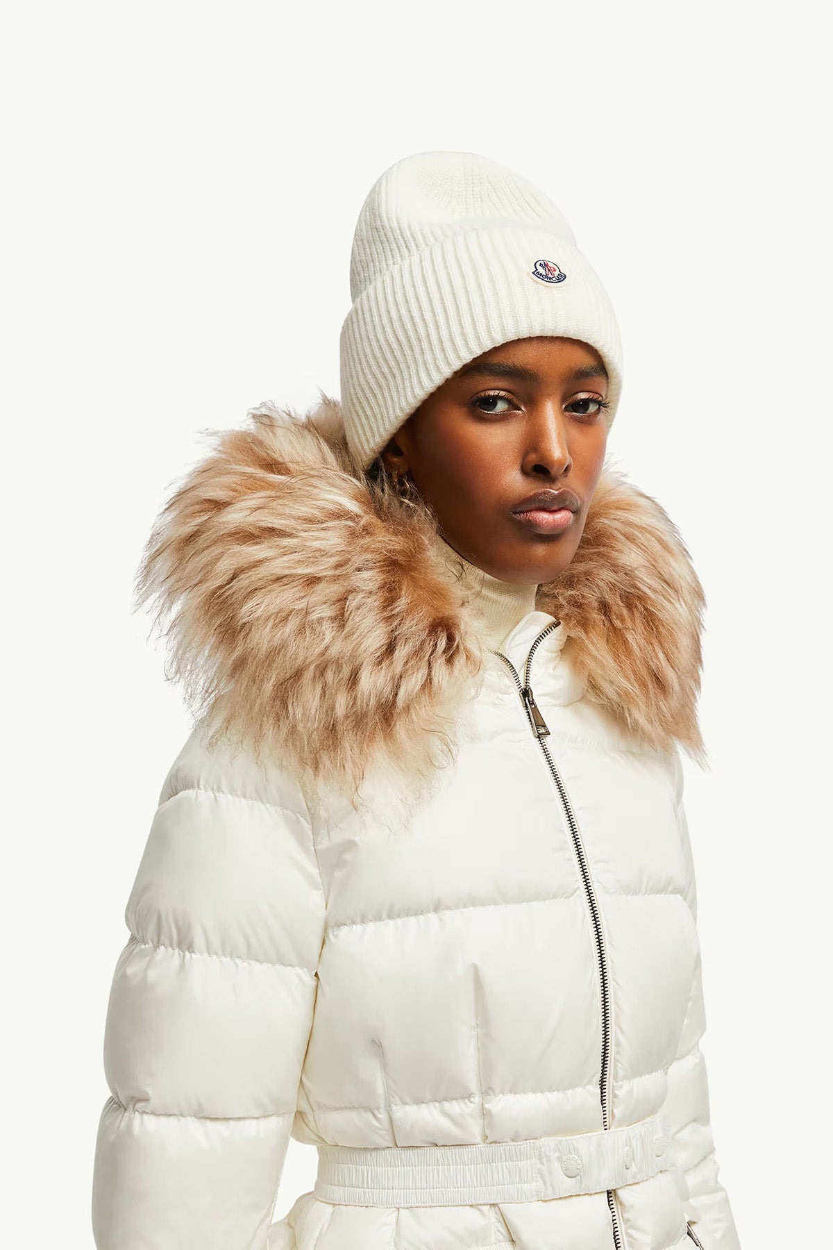 Moncler Damen Strickmütze Weiss 035 Bild 2