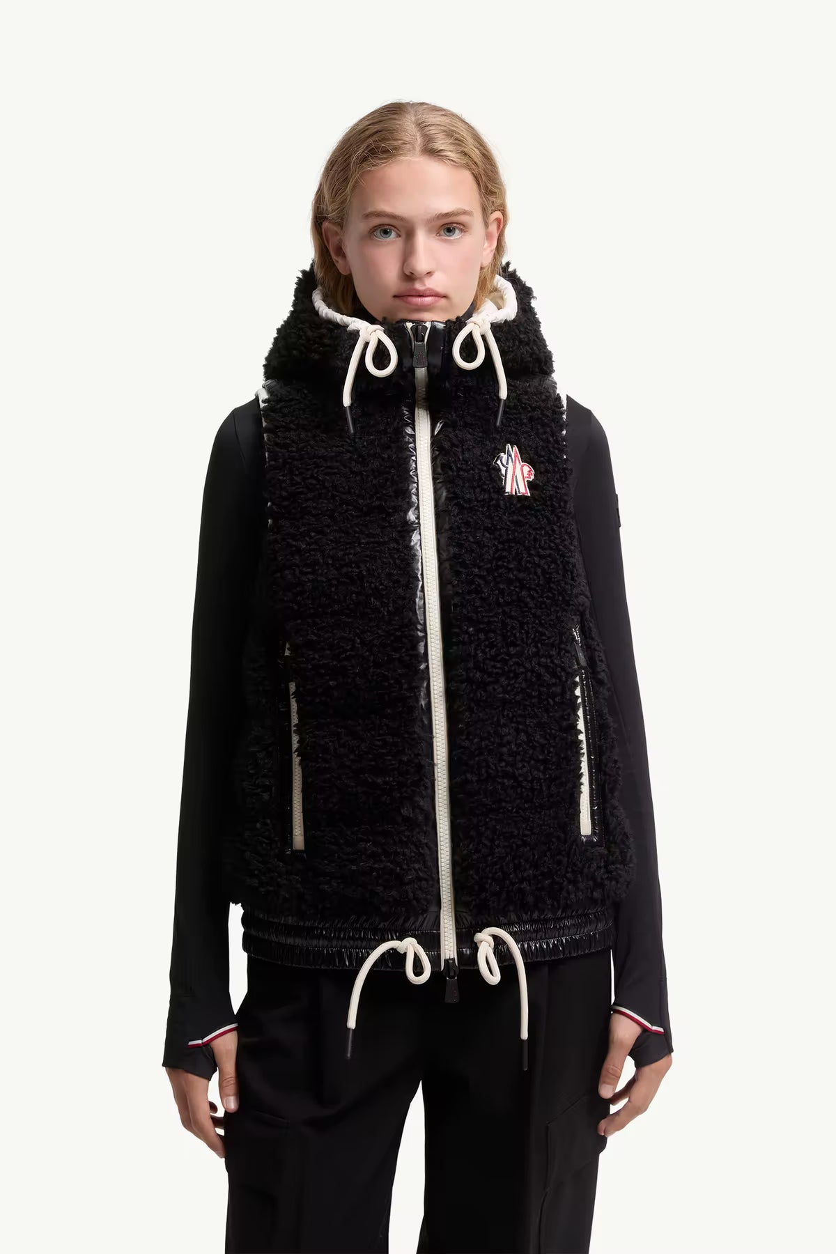 Moncler Grenoble Damen Teddy Weste Schwarz 999 Bild 3