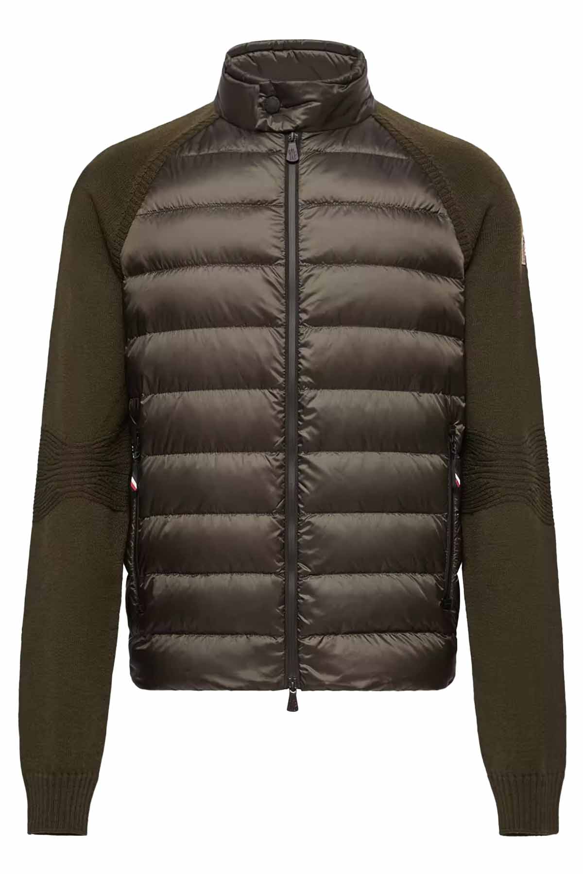 Moncler Grenoble Herren Strickjacke mit Daunenfront Olive 886 Bild 1
