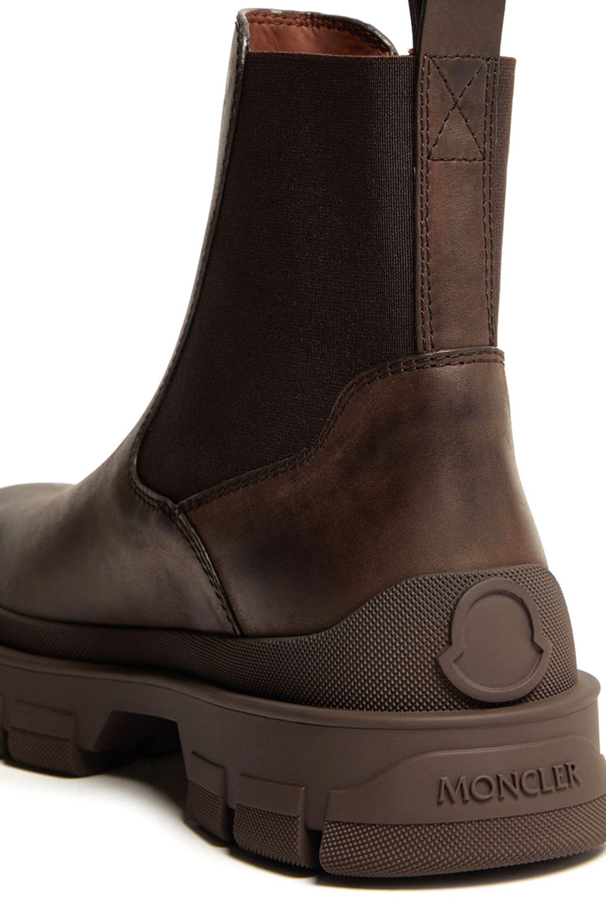 Moncler Herren Chelsea Lederstiefel Hevea Braun BRAUN Bild 4