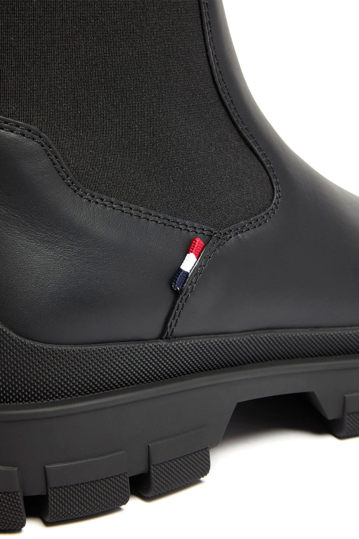 Moncler Herren Chelsea Lederstiefel Hevea Schwarz SCHWARZ Bild 3