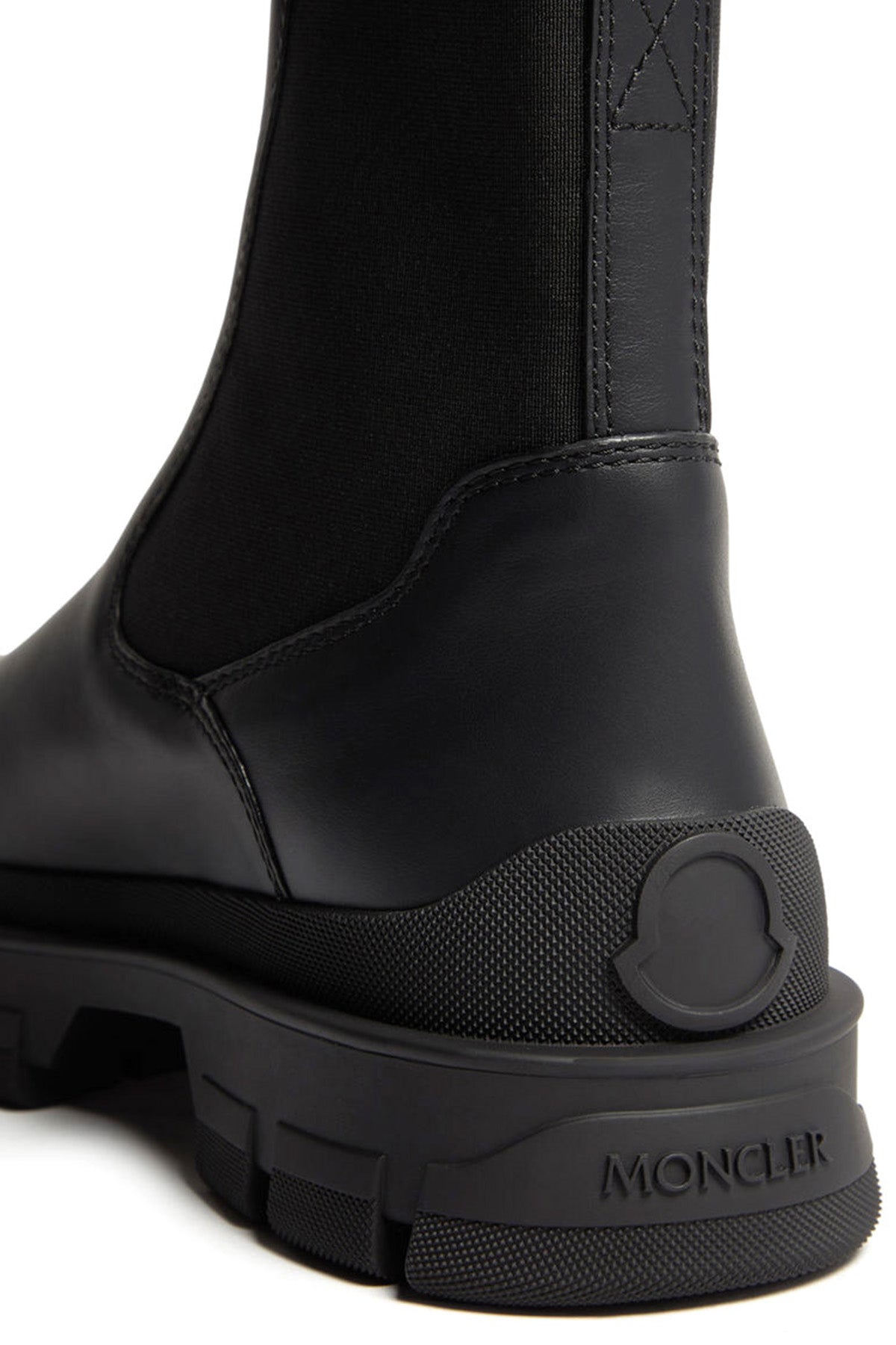 Moncler Herren Chelsea Lederstiefel Hevea Schwarz SCHWARZ Bild 4